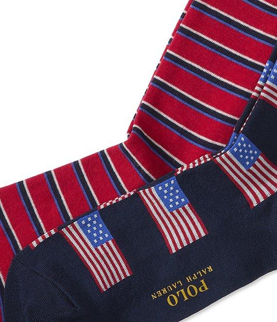Polo Ralph Lauren Allover Flag 2-Pack Crew Socks Product Image