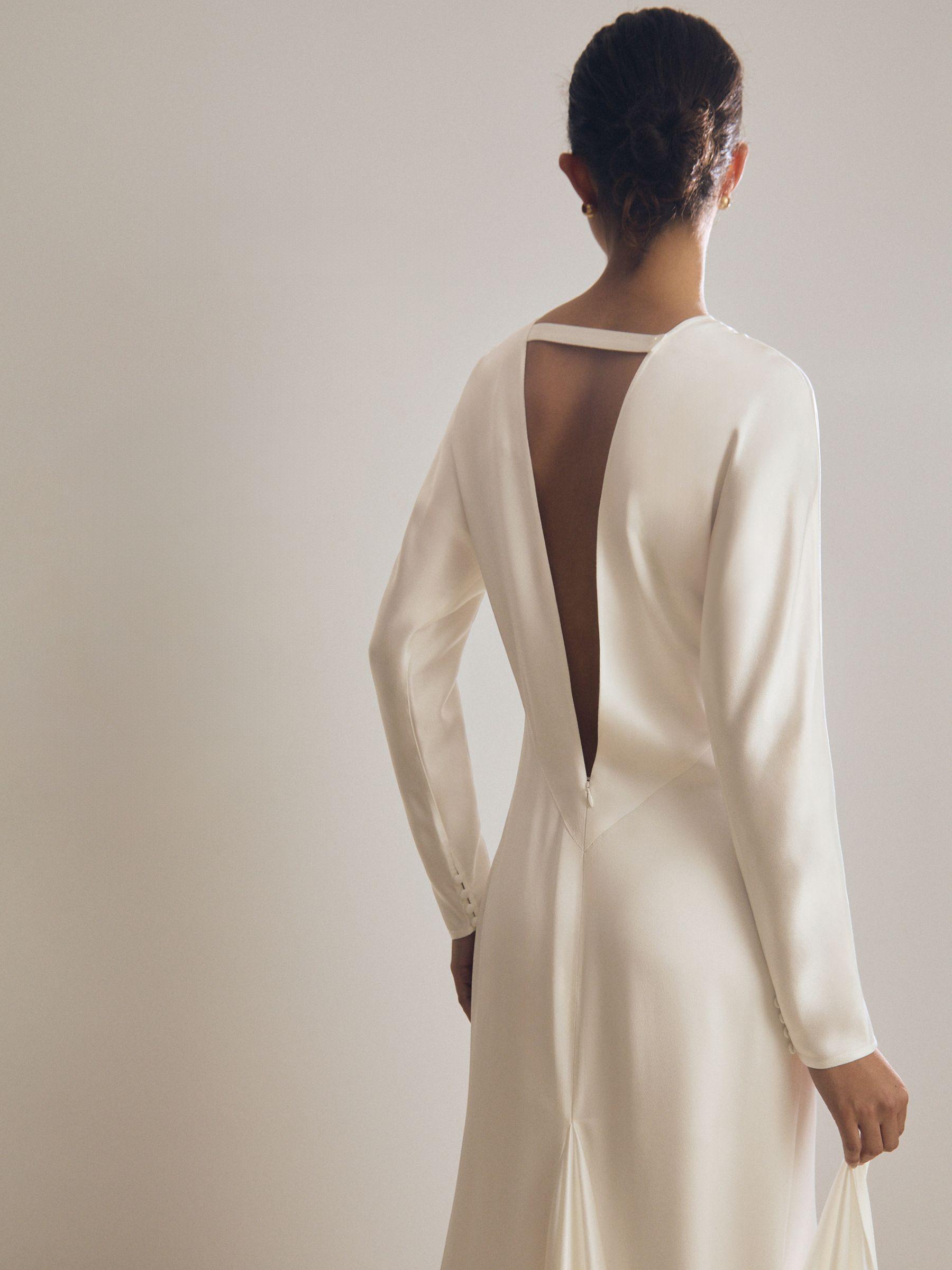 Atelier Duchess Satin Bridal Maxi Dress in White Product Image