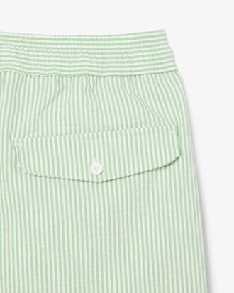 Mid Length Striped Textured Swim Trunks Product Image