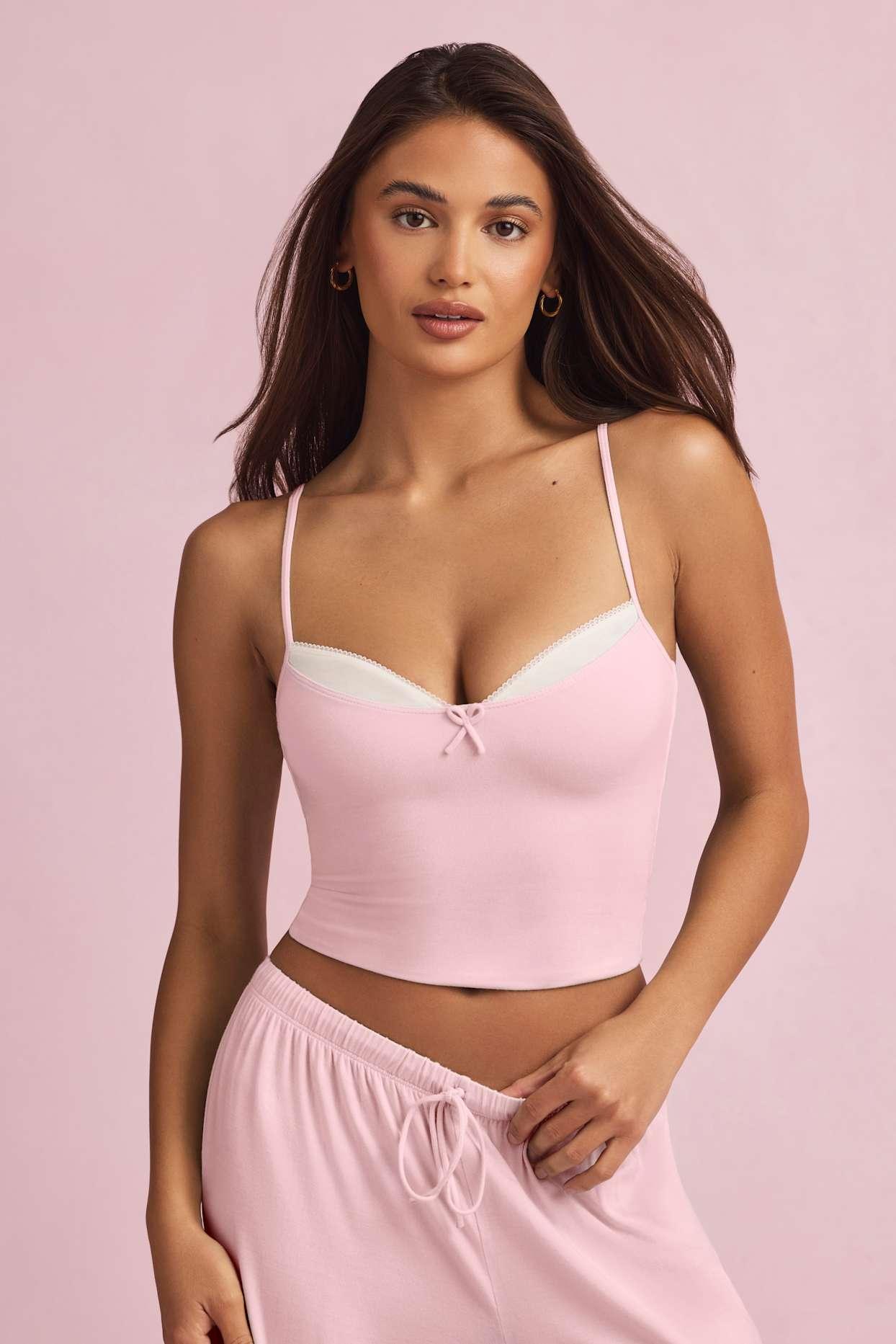 Modal Camisole Pyjama Top in Baby Pink Baby Product Image