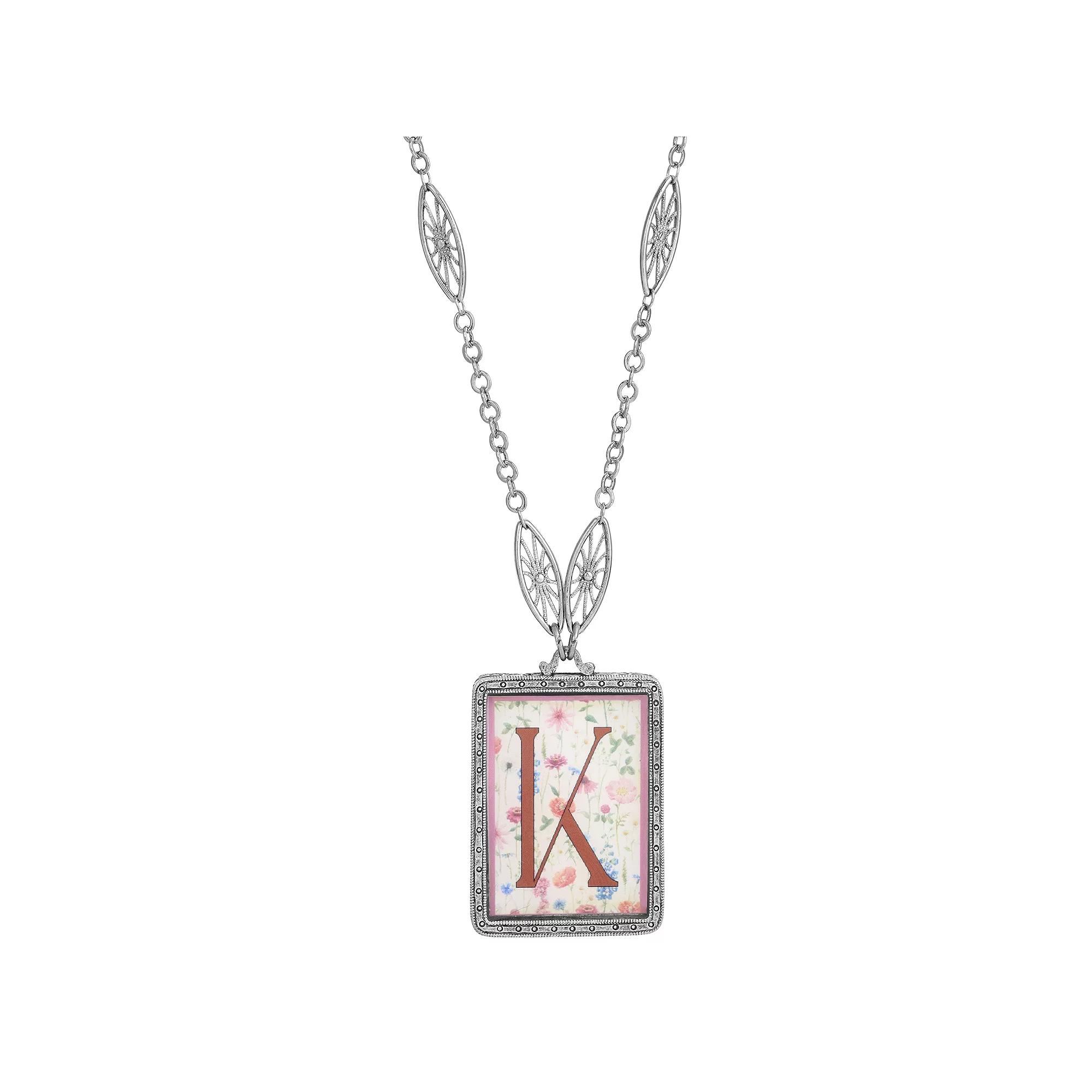 1928 Floral Motif Initial Pendant, Womens, G Product Image