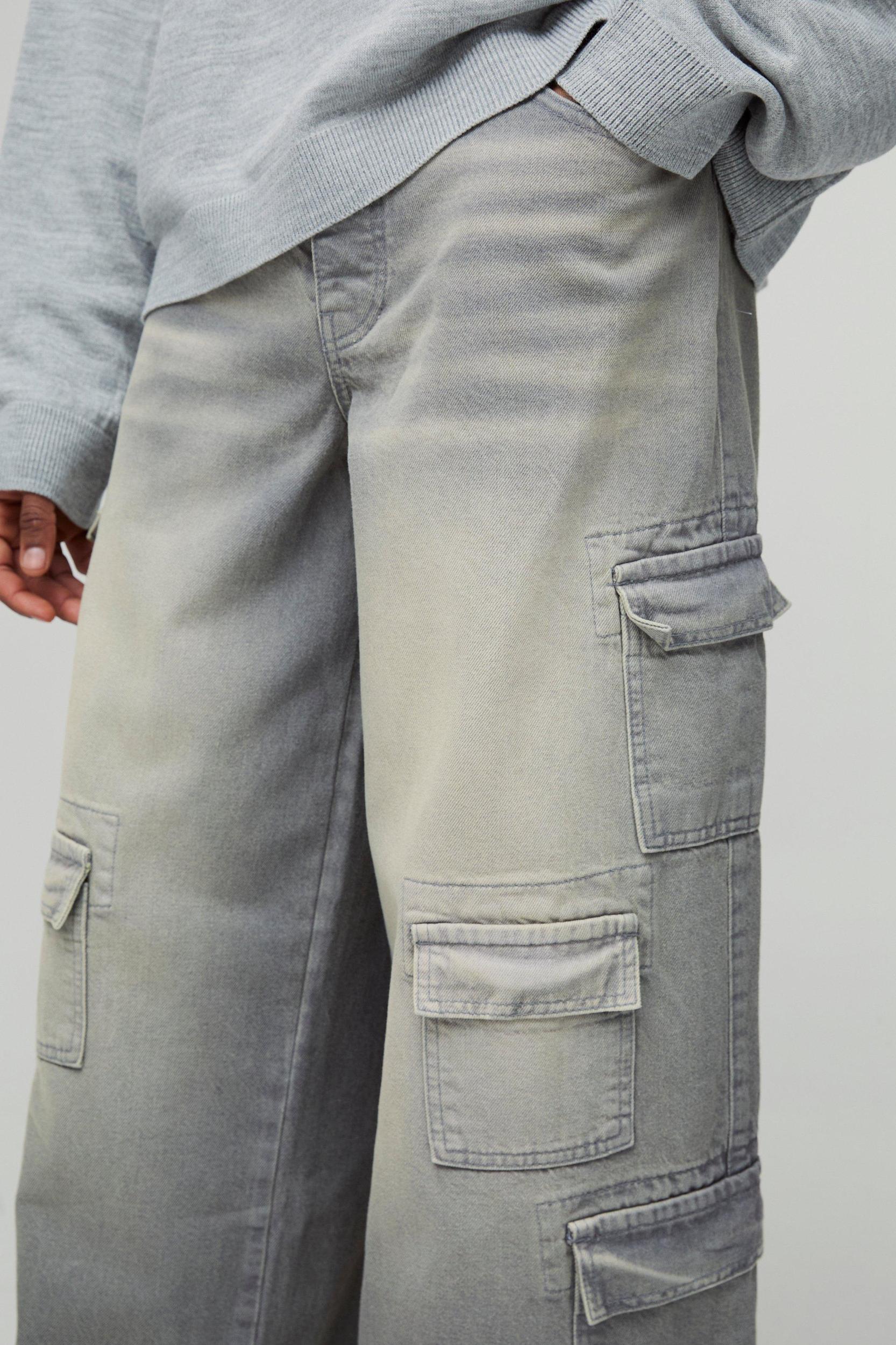 Tall Multi Pocket Baggy Cargo Jeans | boohooMAN USA Product Image