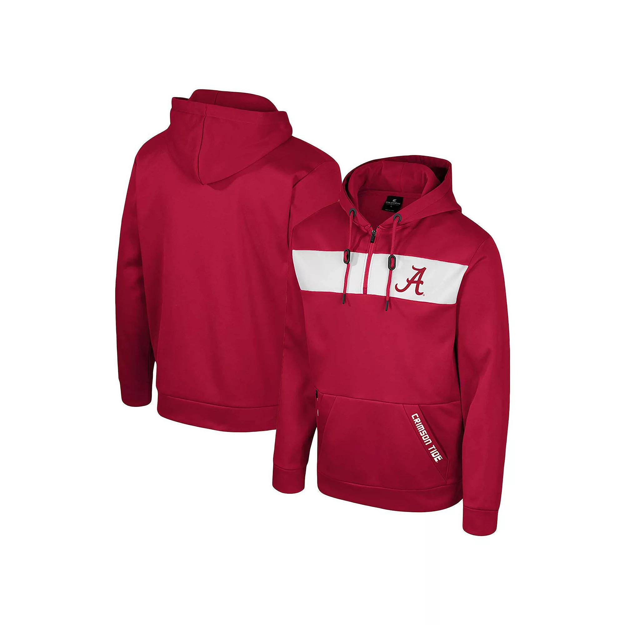 Men's Colosseum Crimson Alabama Crimson Tide Quarter-Zip Hoodie,  Product Image