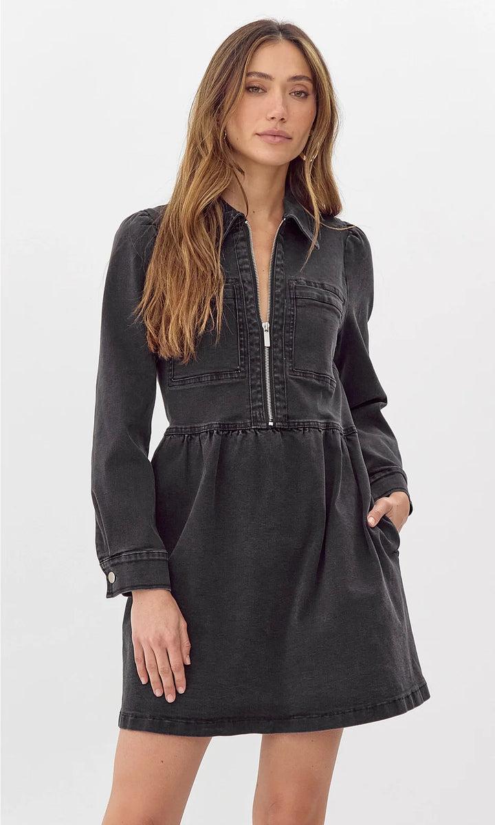 Lia Denim Zip Dress Product Image