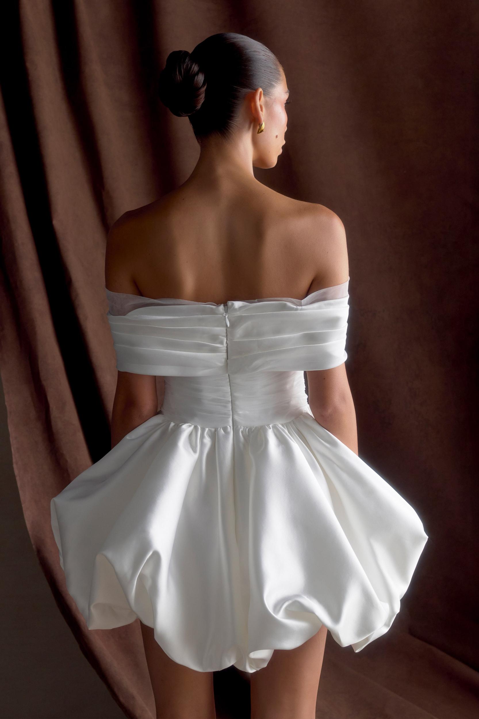 Lauretta Off Shoulder Mini Dress - White Product Image