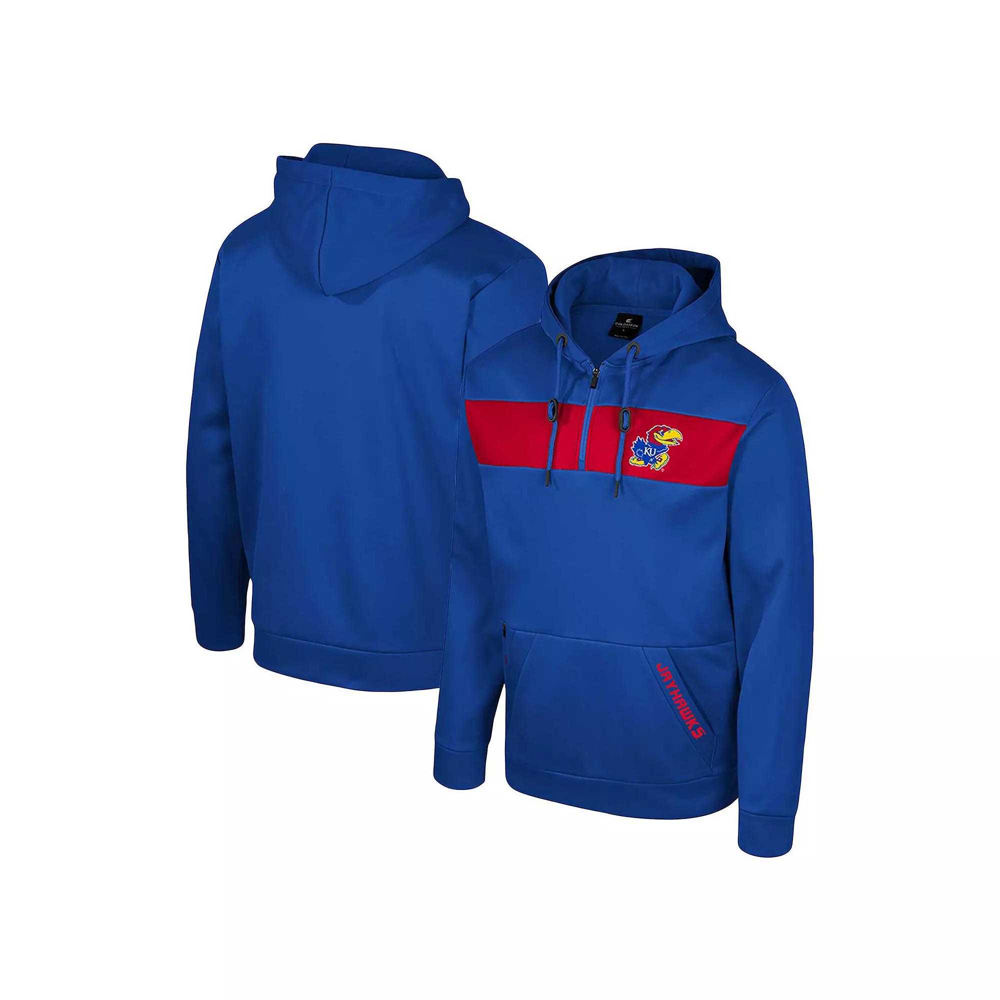 Men's Colosseum Royal Kansas Jayhawks Quarter-Zip Hoodie,  Product Image