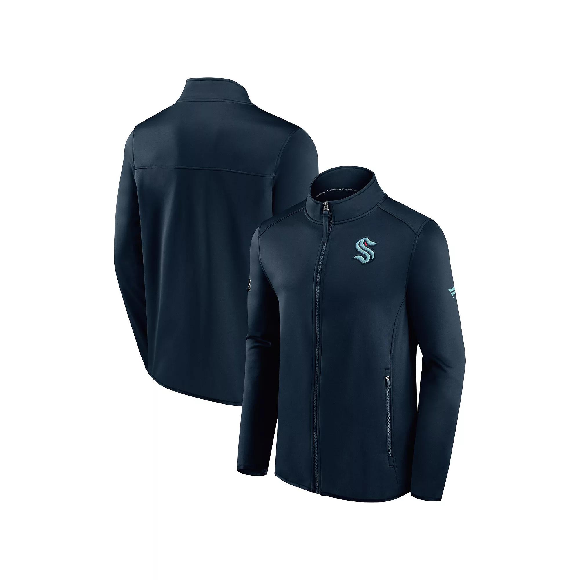 Men's Fanatics Branded Deep Sea Blue Seattle Kraken Authentic Pro Rink Fleece Full-Zip Jacket,  Product Image