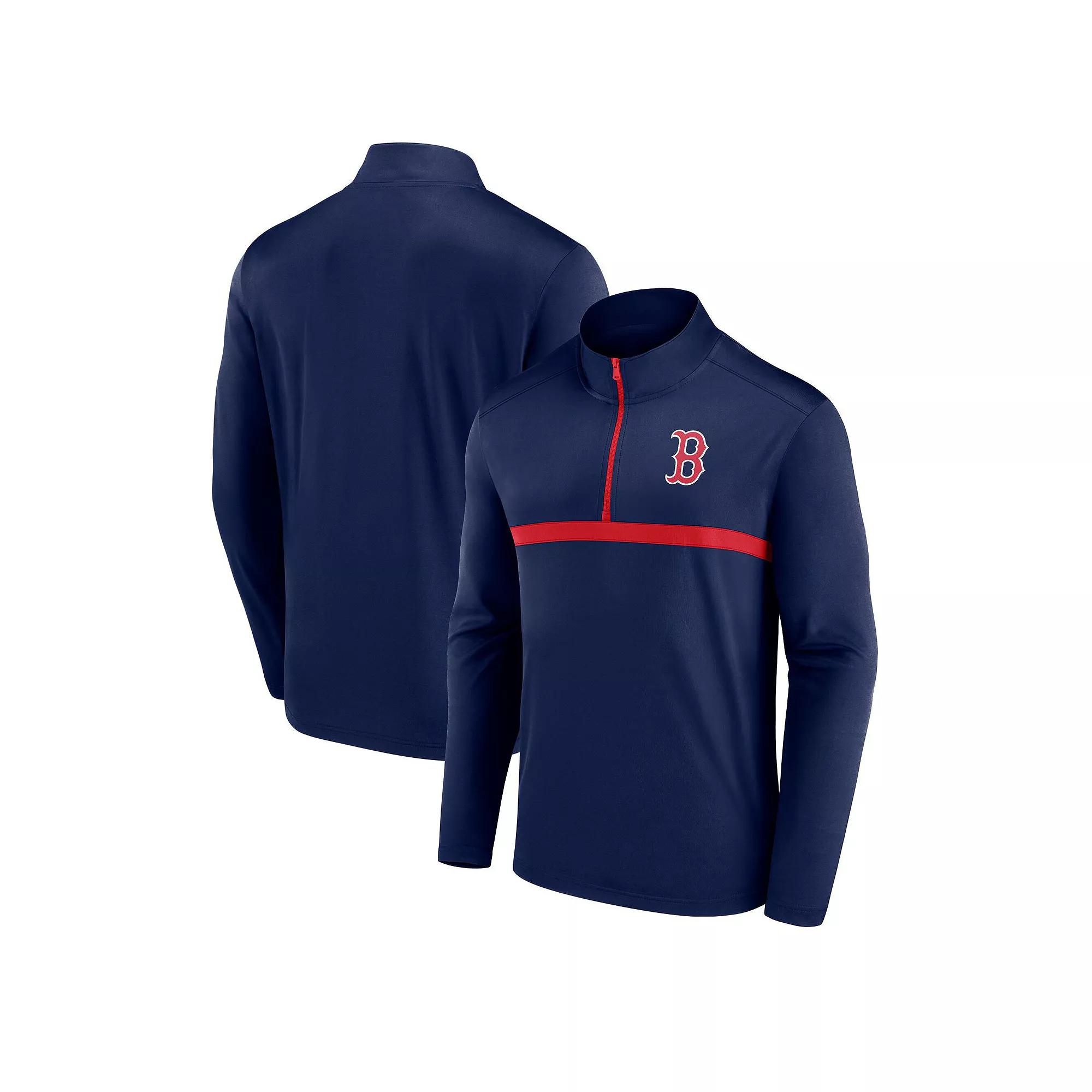 Men's Fanatics Navy Boston Red Sox Head-to-Head Quarter-Zip Top,  Product Image