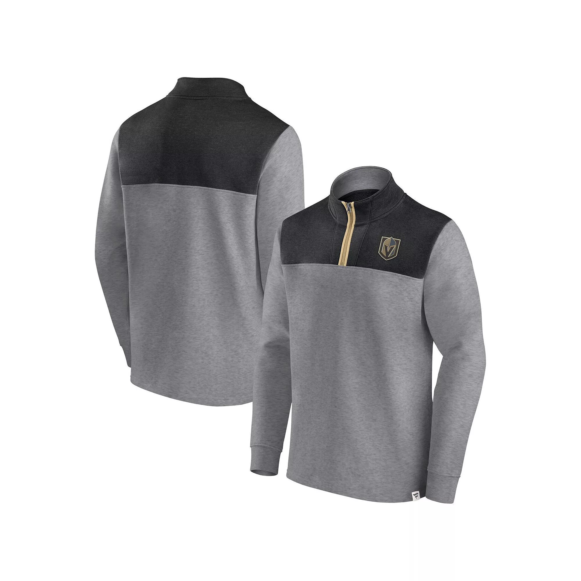 Men's Fanatics Branded Heather Gray Washington Capitals Launch It Quarter-Zip Jacket, Size: Small, Grey Product Image