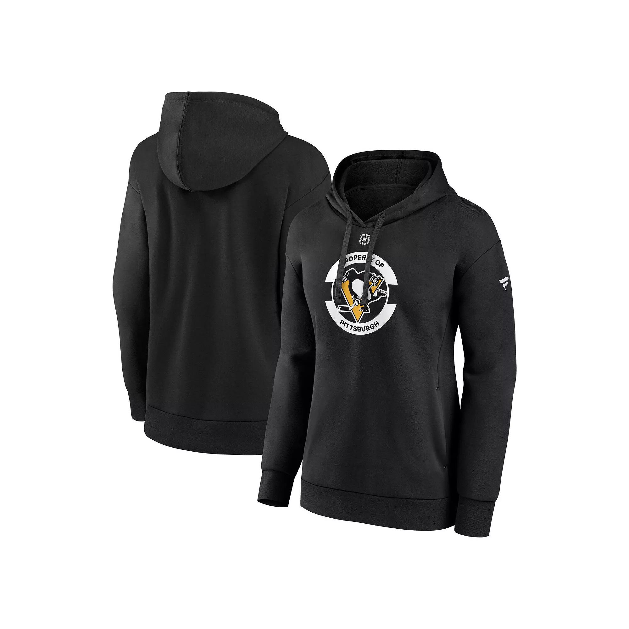 Women's Fanatics  Black Pittsburgh Penguins Authentic Pro Core Secondary Fleece Pullover Hoodie, Size: Medium Product Image