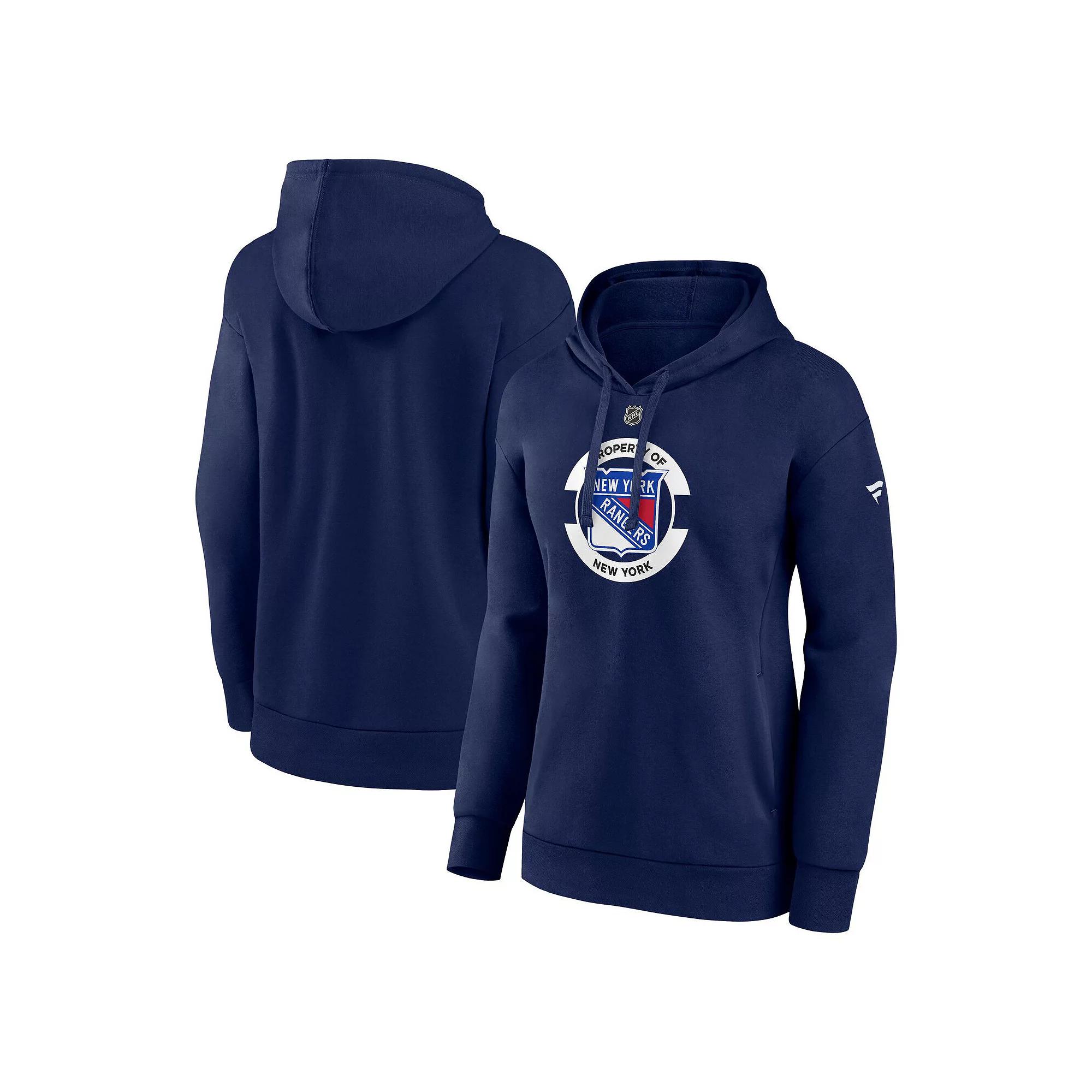 Women's Fanatics Navy New York Rangers Authentic Pro Core Secondary Fleece Pullover Hoodie,  Product Image
