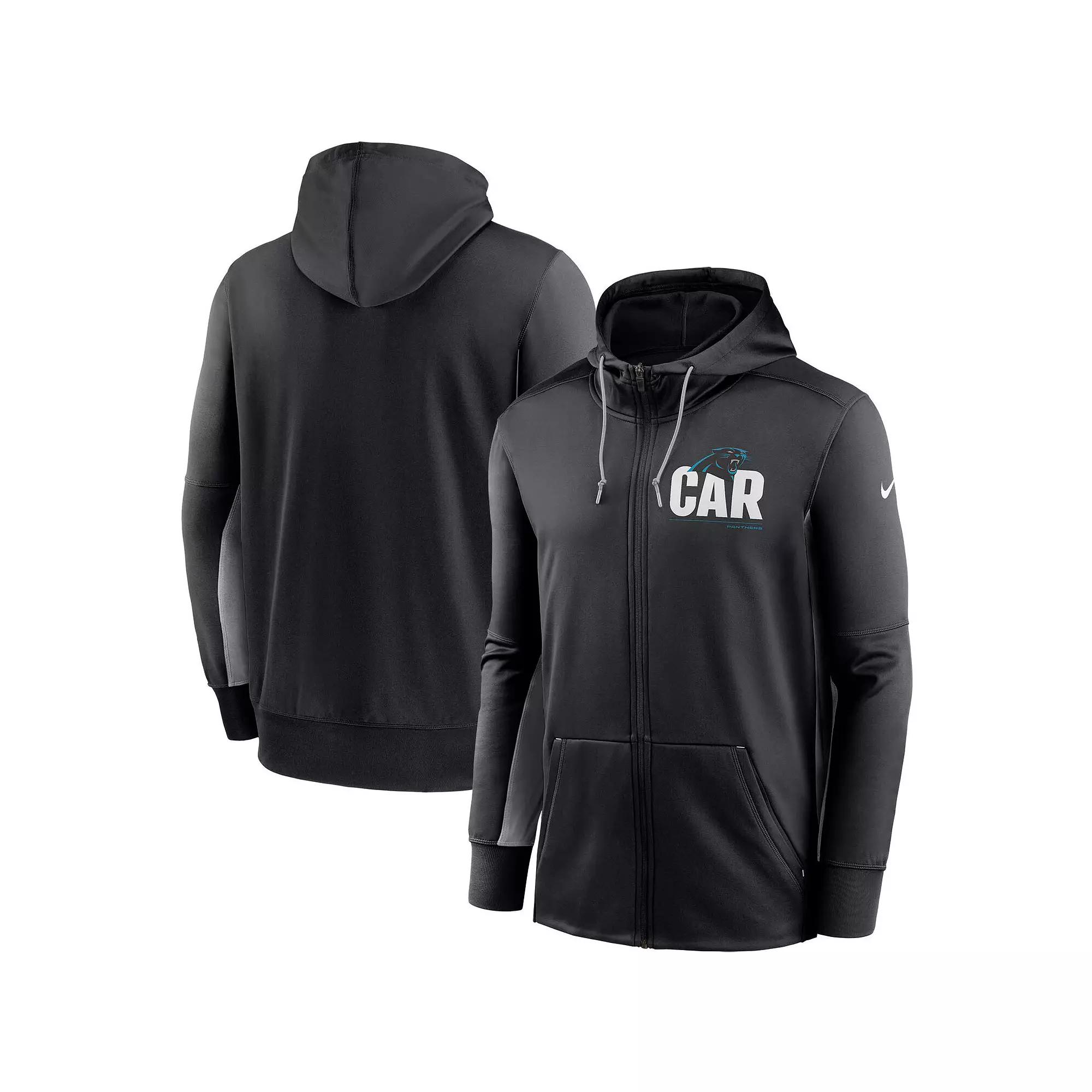 Men's Nike Black/Gray Carolina Panthers Mascot Performance Full-Zip Hoodie,  Product Image