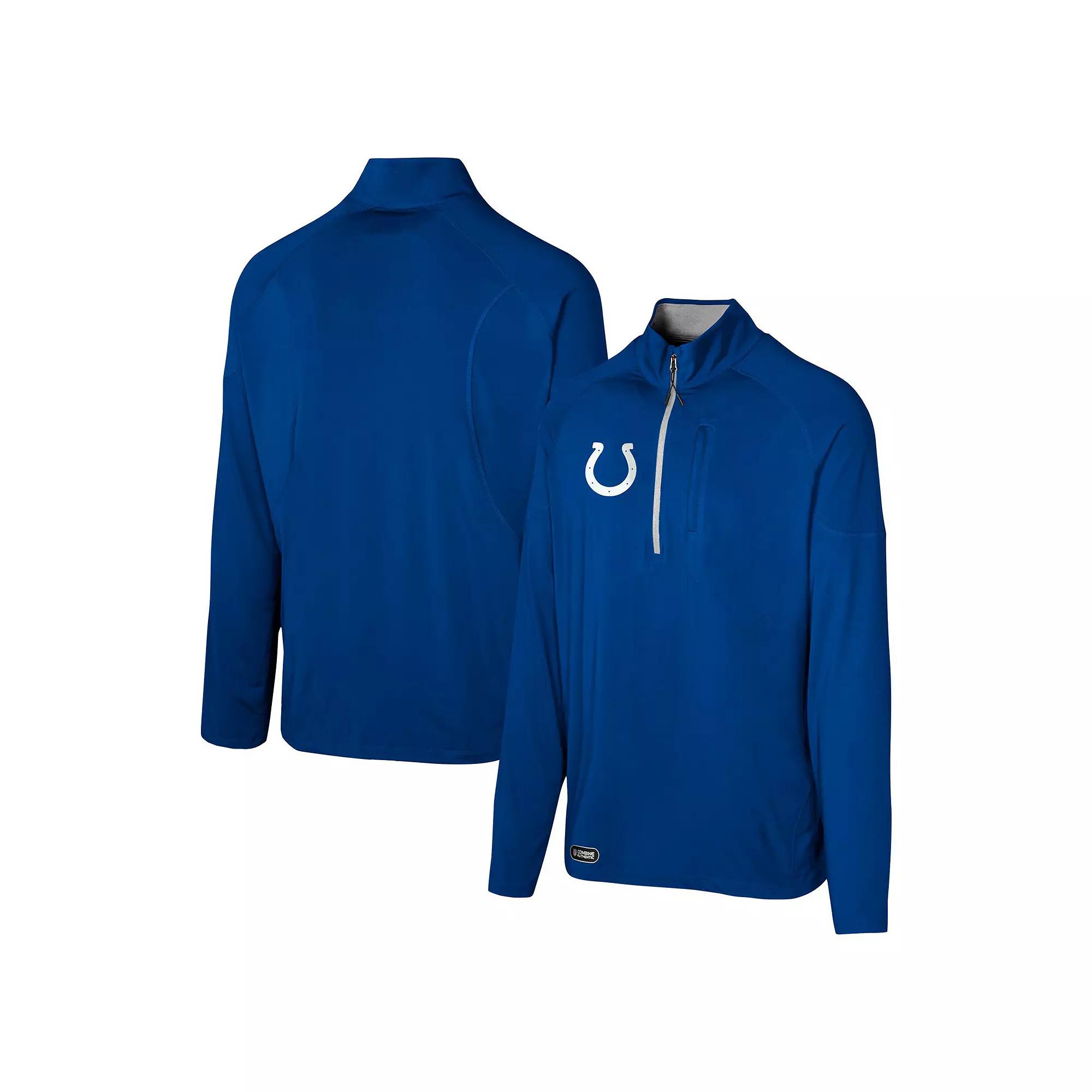 Men's Royal Indianapolis Colts Grind Iron Quarter-Zip Top, Size: Small, Blue Product Image