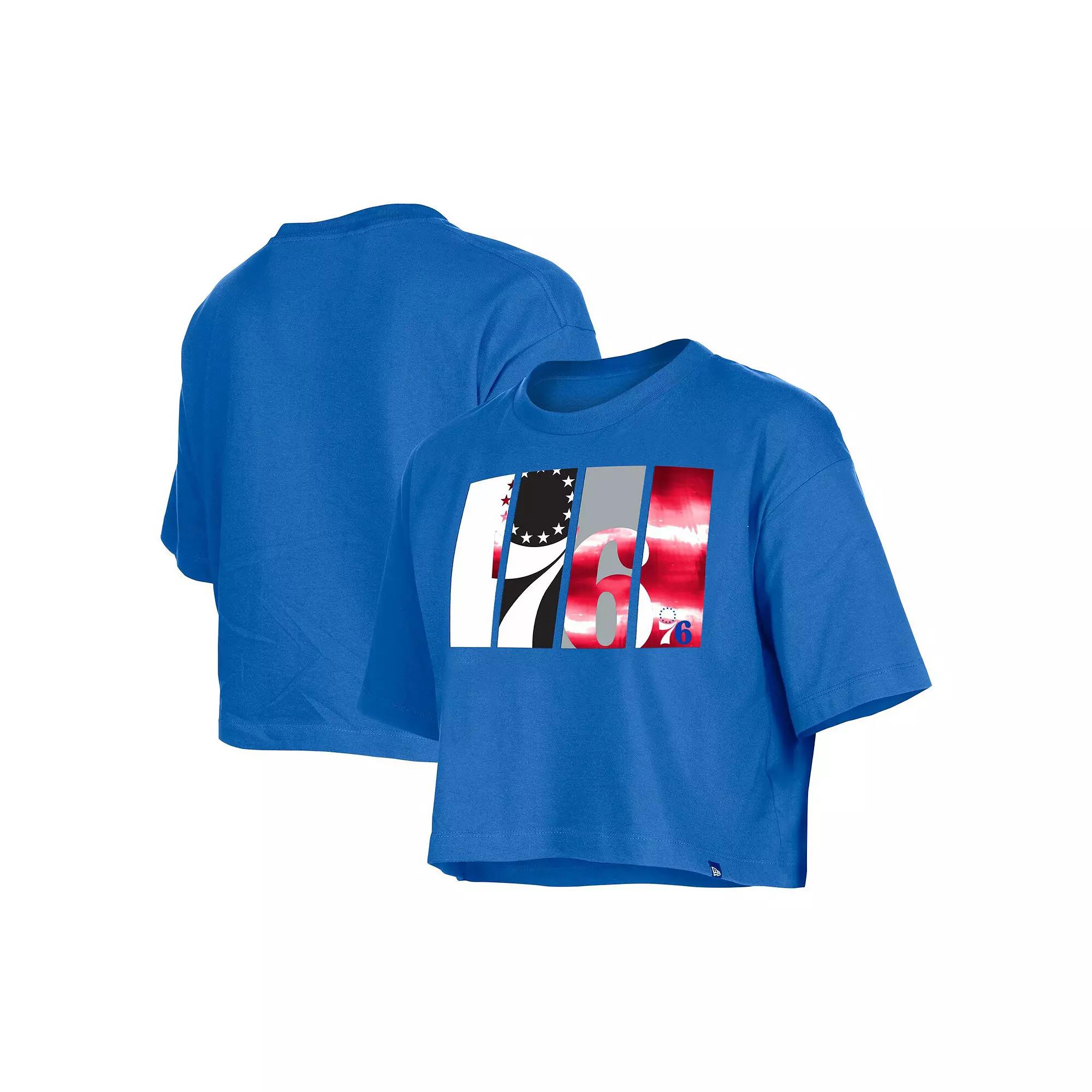 Women's New Era Royal Philadelphia 76ers Cropped T-Shirt,  Product Image