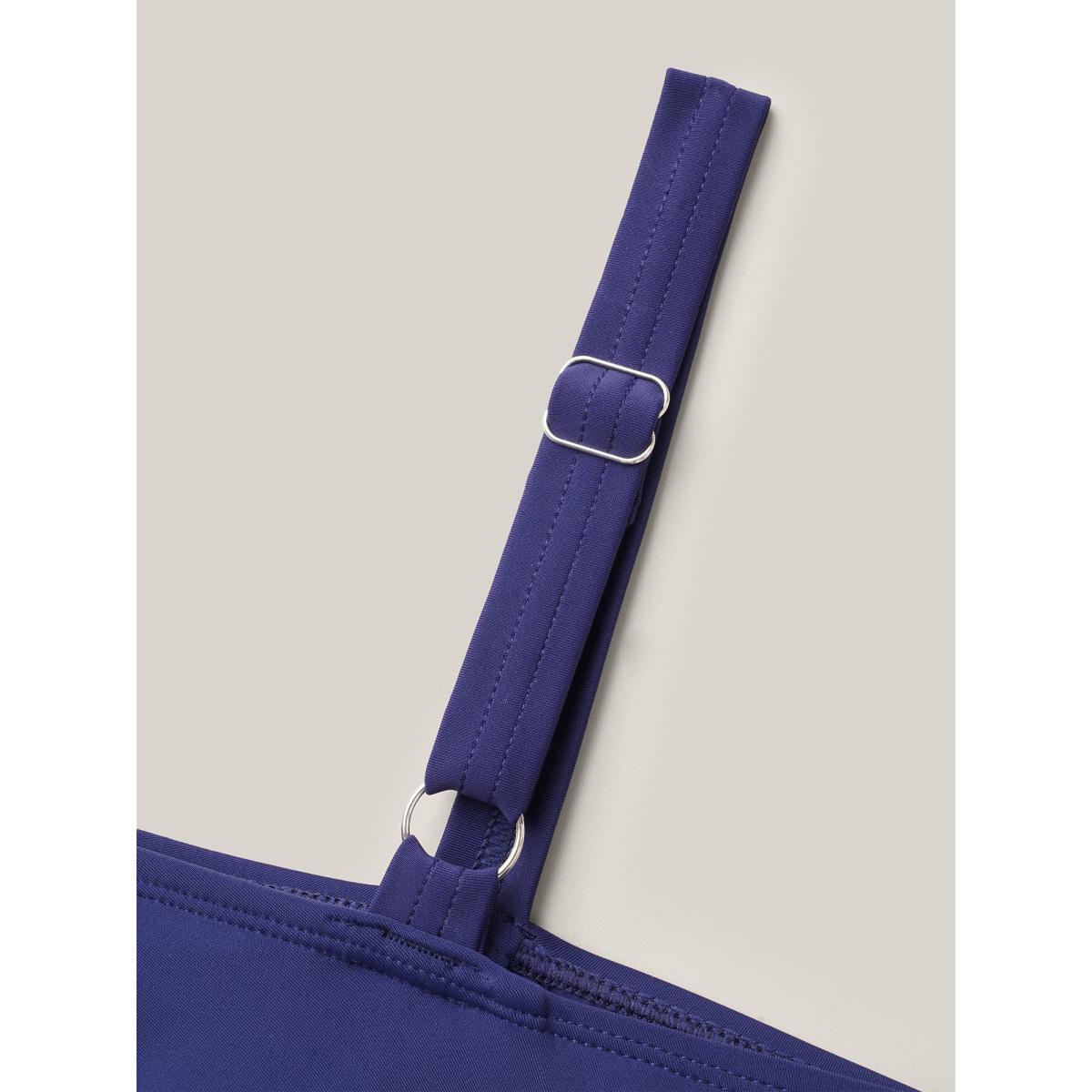 Plus Size Cold-Shoulder Cut-Out One-Piece Swimsuit Women's Swimwear Indigo Beach Laser Curve Bathing Suits High stretch One Pieces BloomChic 26/4X Product Image