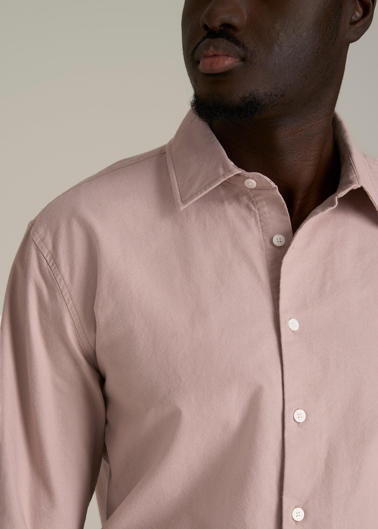 Pinpoint Oxford Shirt for Tall Men in Desert Rose Male Product Image