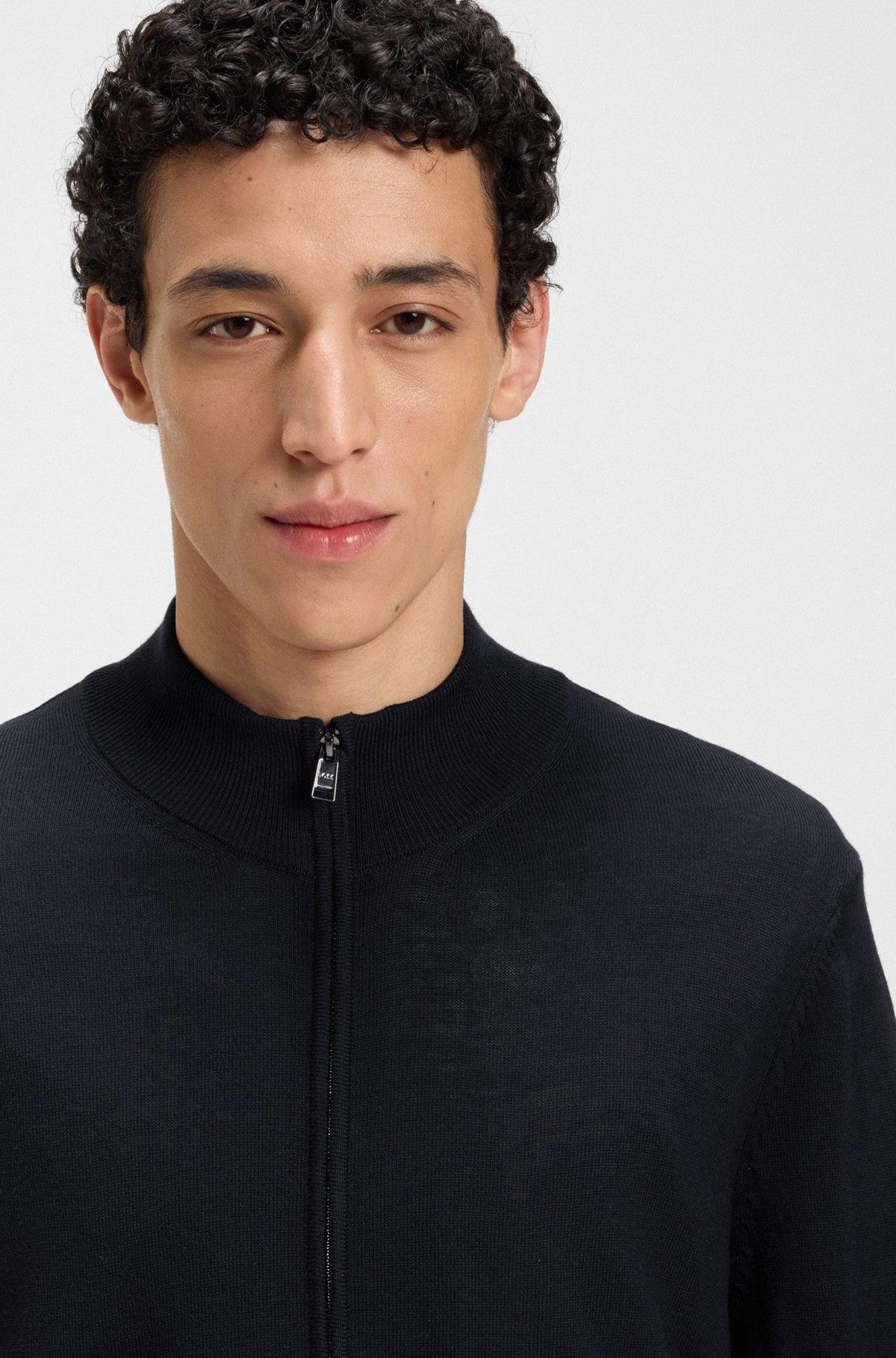 BOSS - Virgin-wool jacket in a regular fit - Dark Blue Product Image