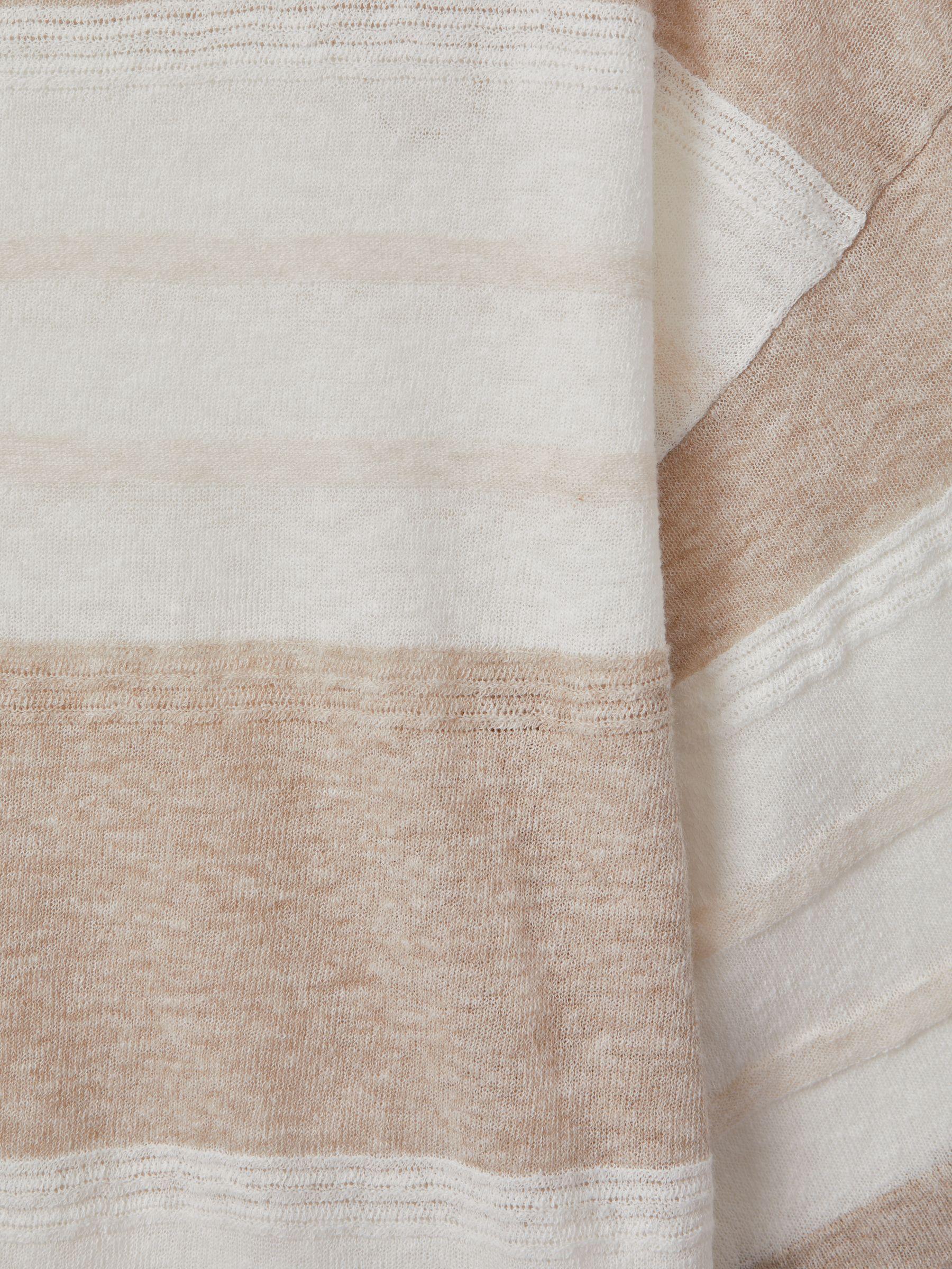 Knitted Crew Neck T-Shirt in Neutral/Ivory Product Image