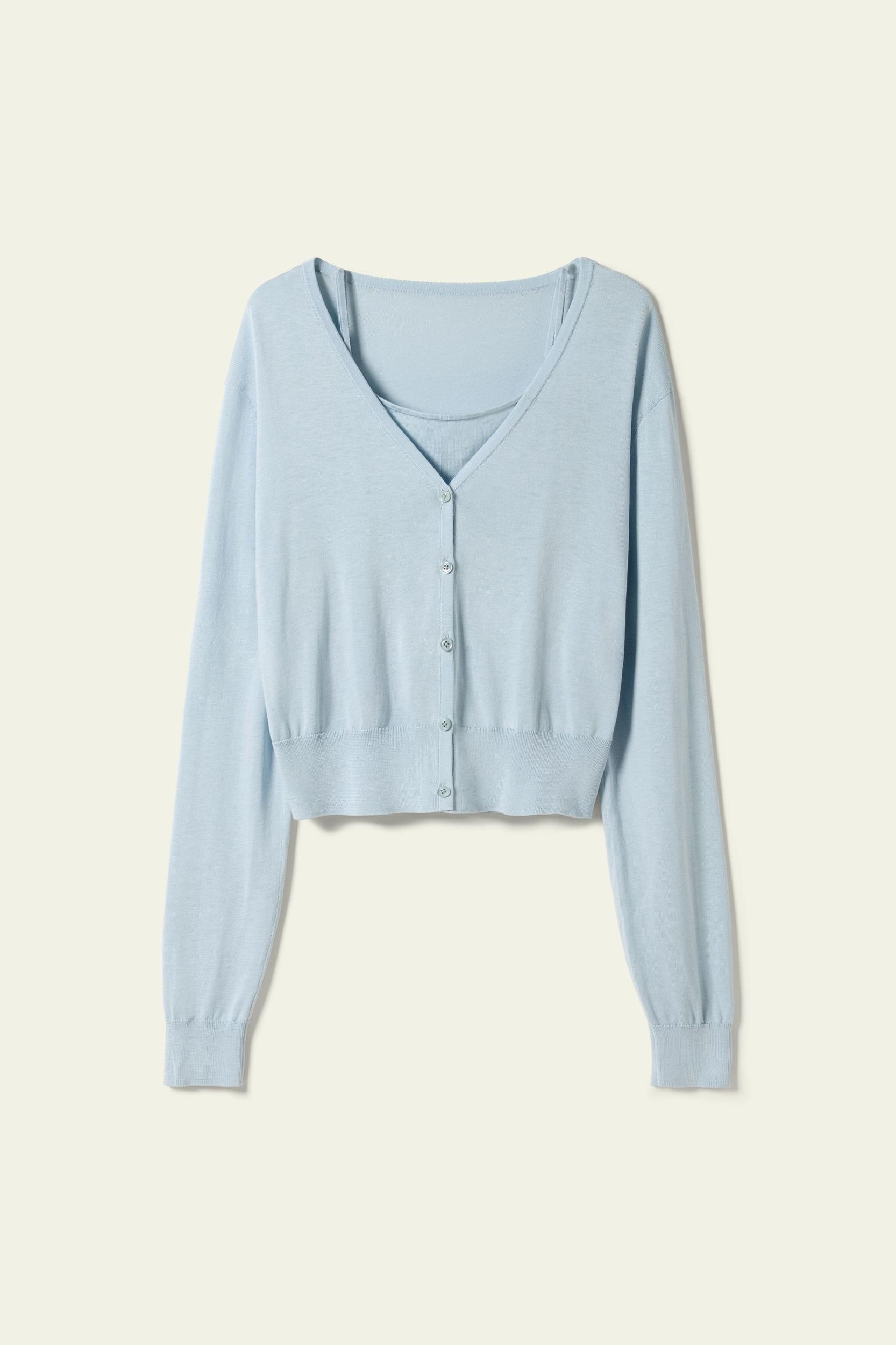 Silk Cotton Blend Cardigan Set Product Image