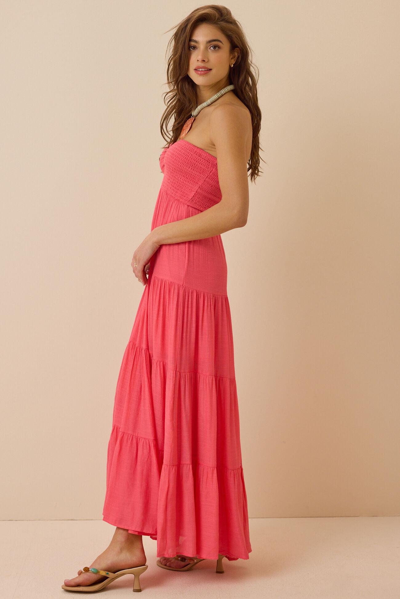 Jane Strapless Tiered Maxi Dress Product Image