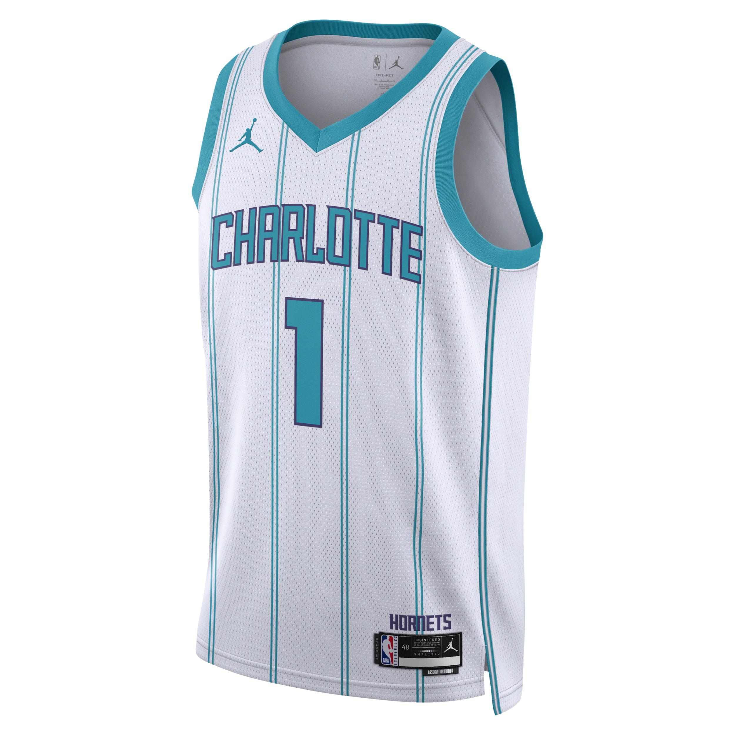 Mens Charlotte Hornets Association Edition Jordan Dri-FIT NBA Swingman Jersey | DN2071-100 Product Image