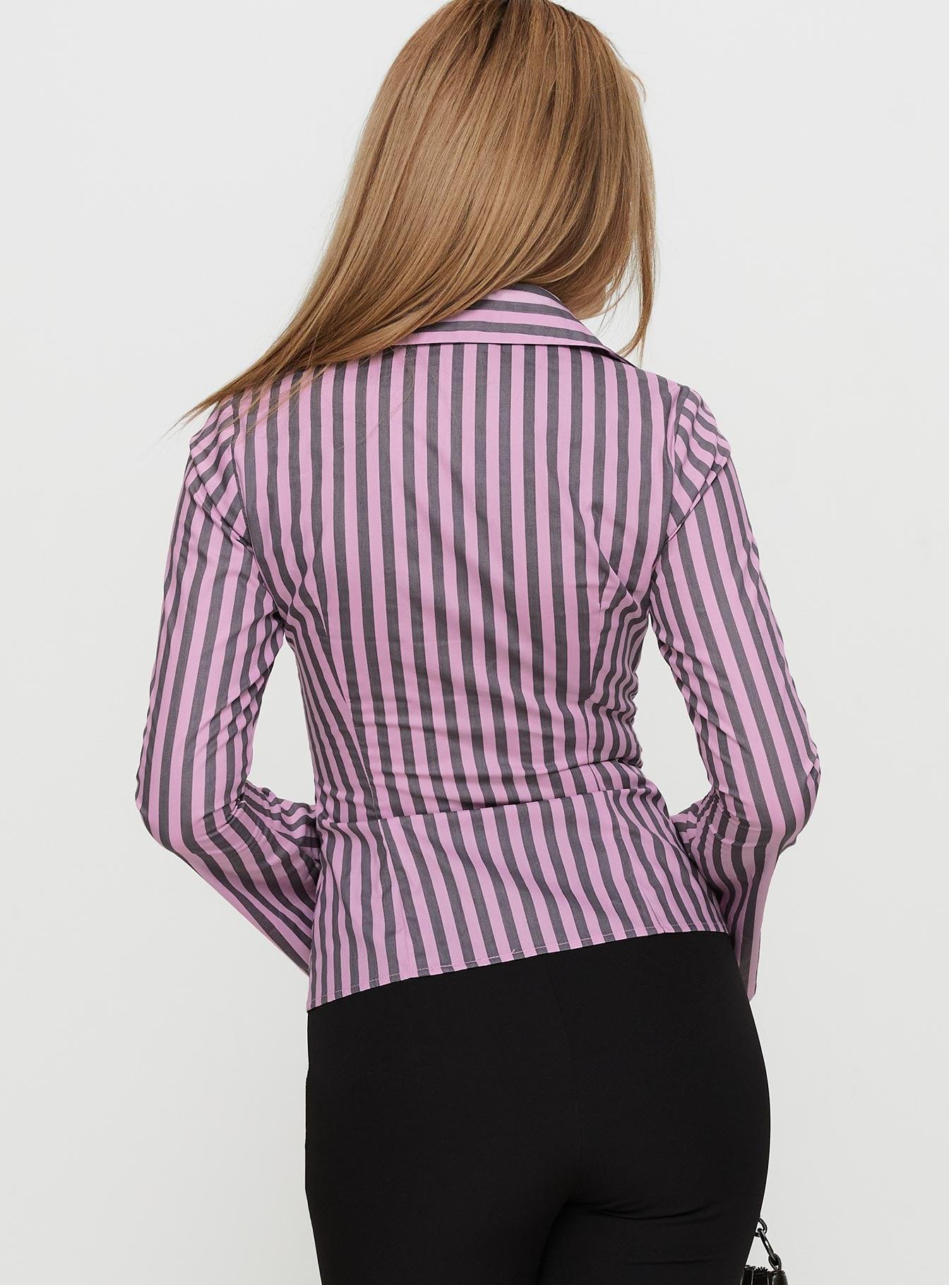 You Hear Me Long Sleeve Top Pink Stripe Product Image