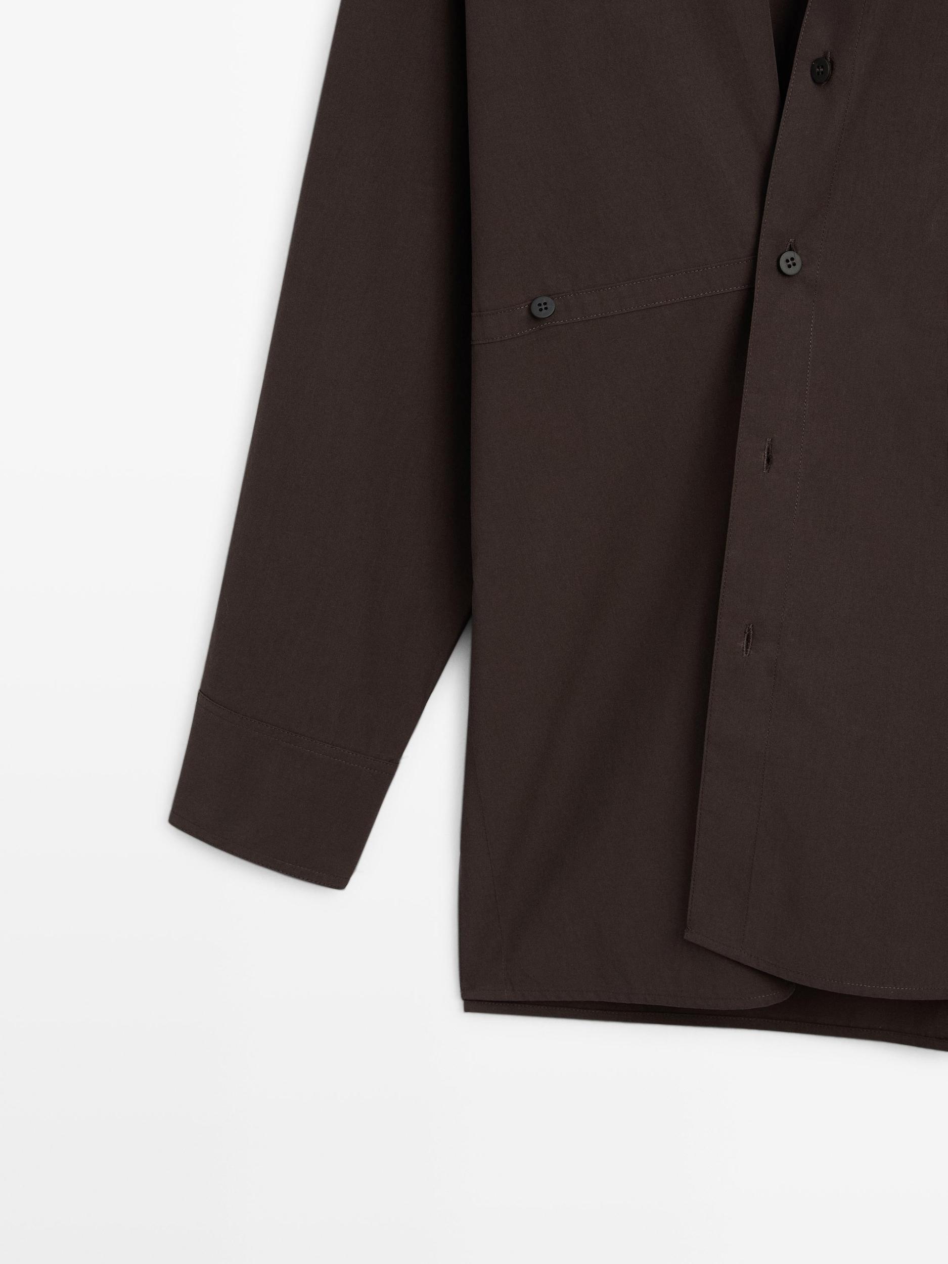 Asymmetric button-up poplin shirt Product Image