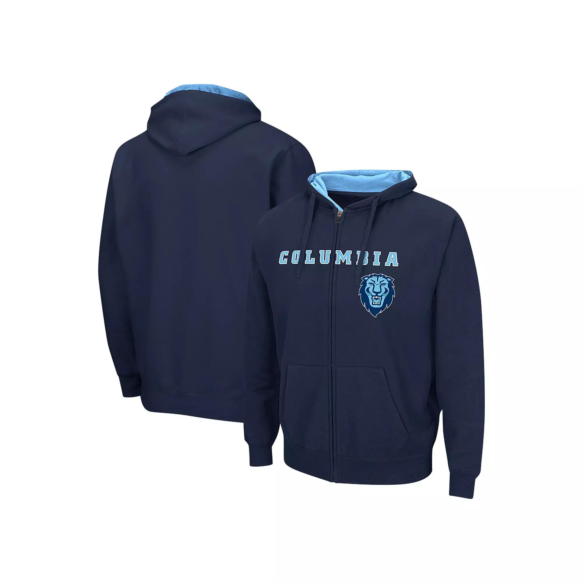 Men's Colosseum Navy Columbia University Arch & Logo 3.0 Full-Zip Hoodie,  Product Image