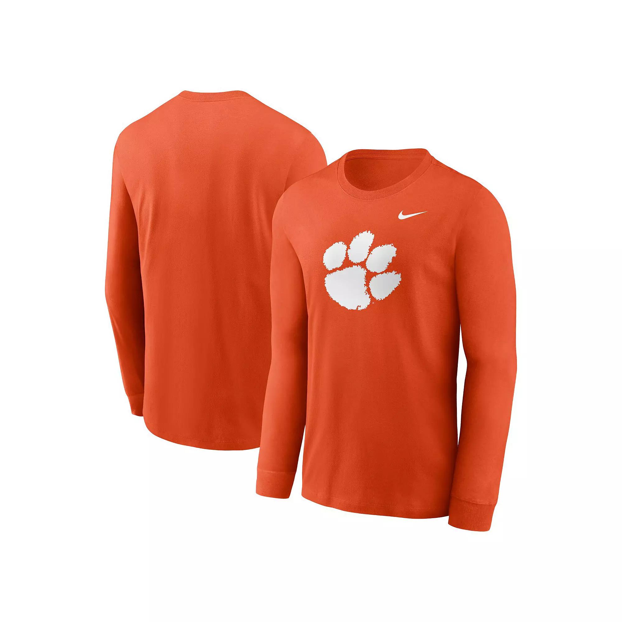 Men's Nike Orange Clemson Tigers Primary Logo Long Sleeve T-Shirt,  Product Image