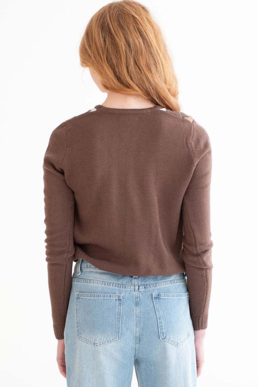 Brown Argyle Sweater Product Image