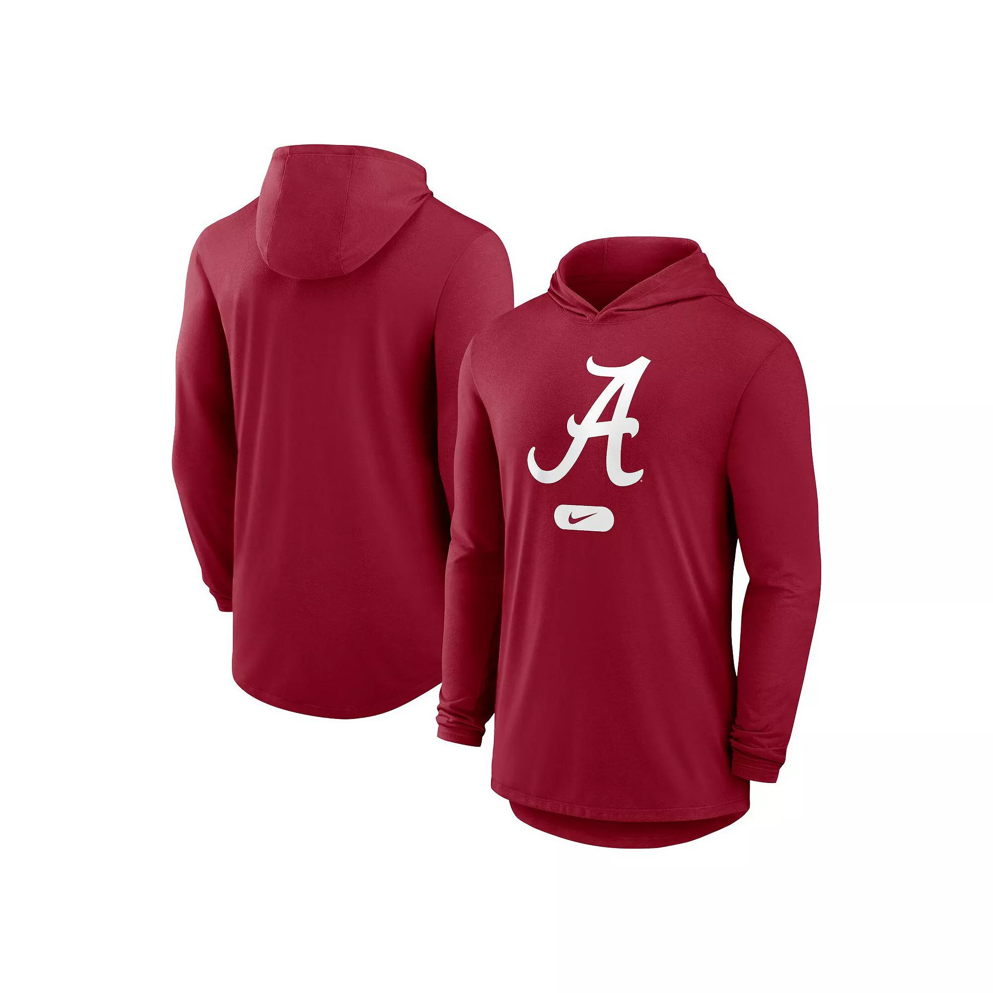 Men's Nike Crimson Alabama Crimson Tide Lightweight Performance Long Sleeve Hoodie T-Shirt,  Product Image