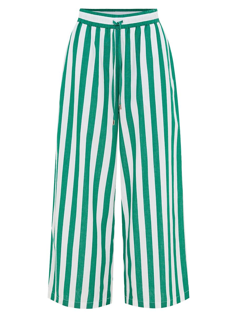 Womens Leti Stripe Cotton Pants Product Image