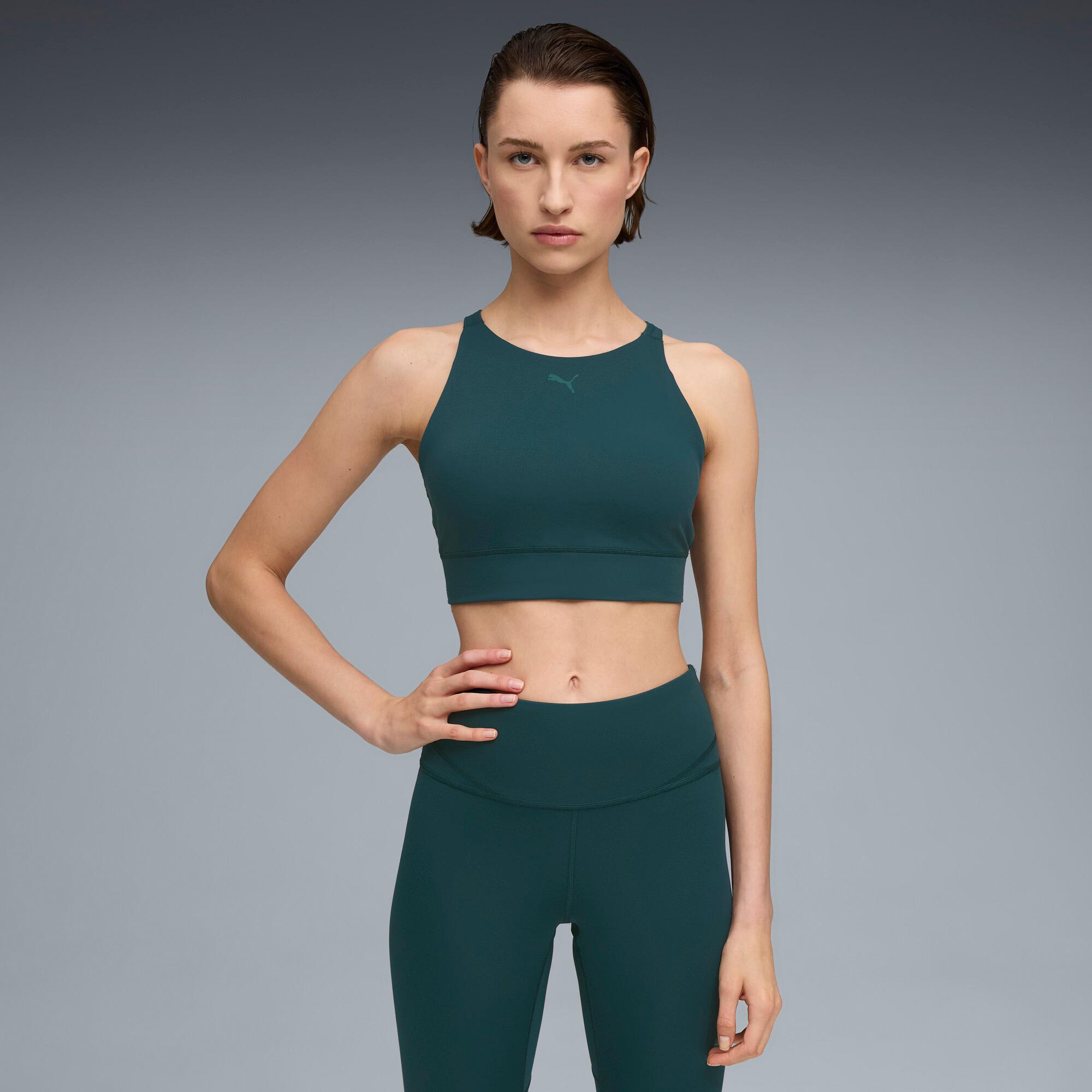 PUMA Shapeluxe High Neck Women's Moisture Wicking, Mid Impact Sports Bra Product Image