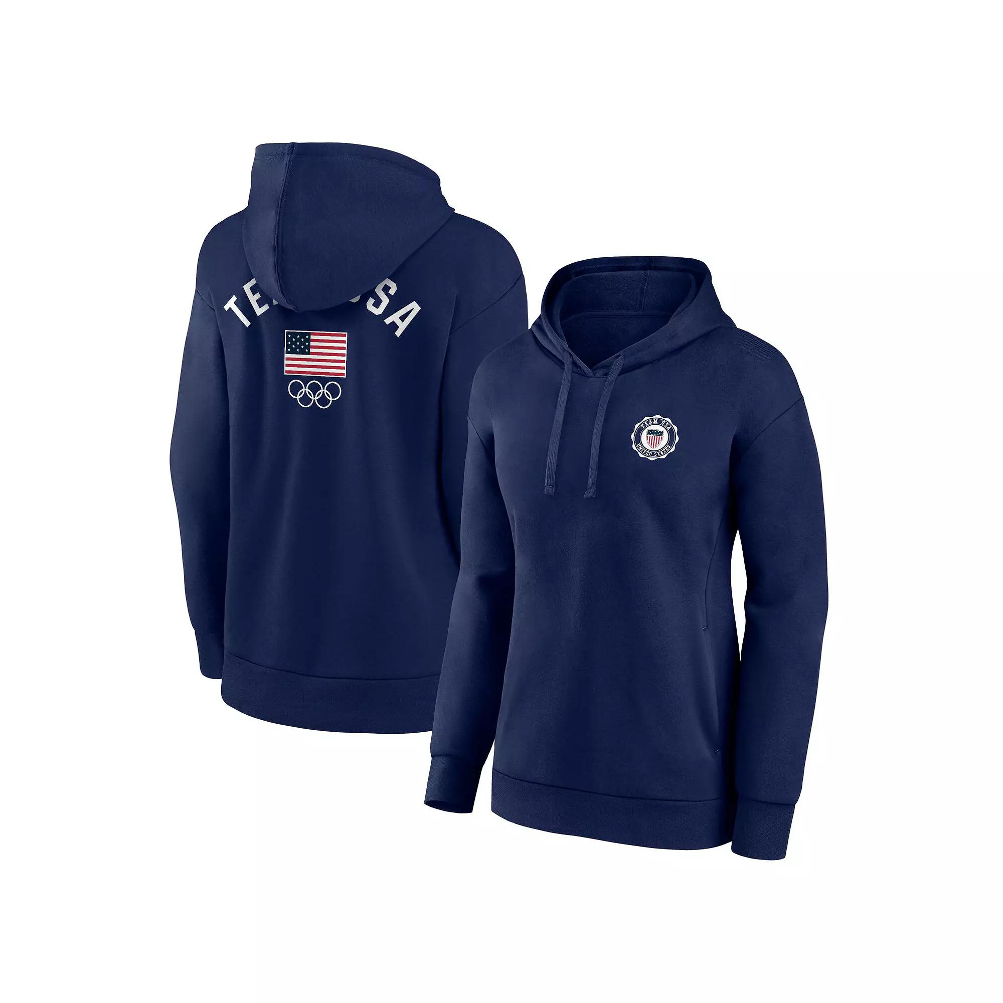 Women's Fanatics Branded Navy Team USA Arched Insignia Pullover Hoodie,  Product Image
