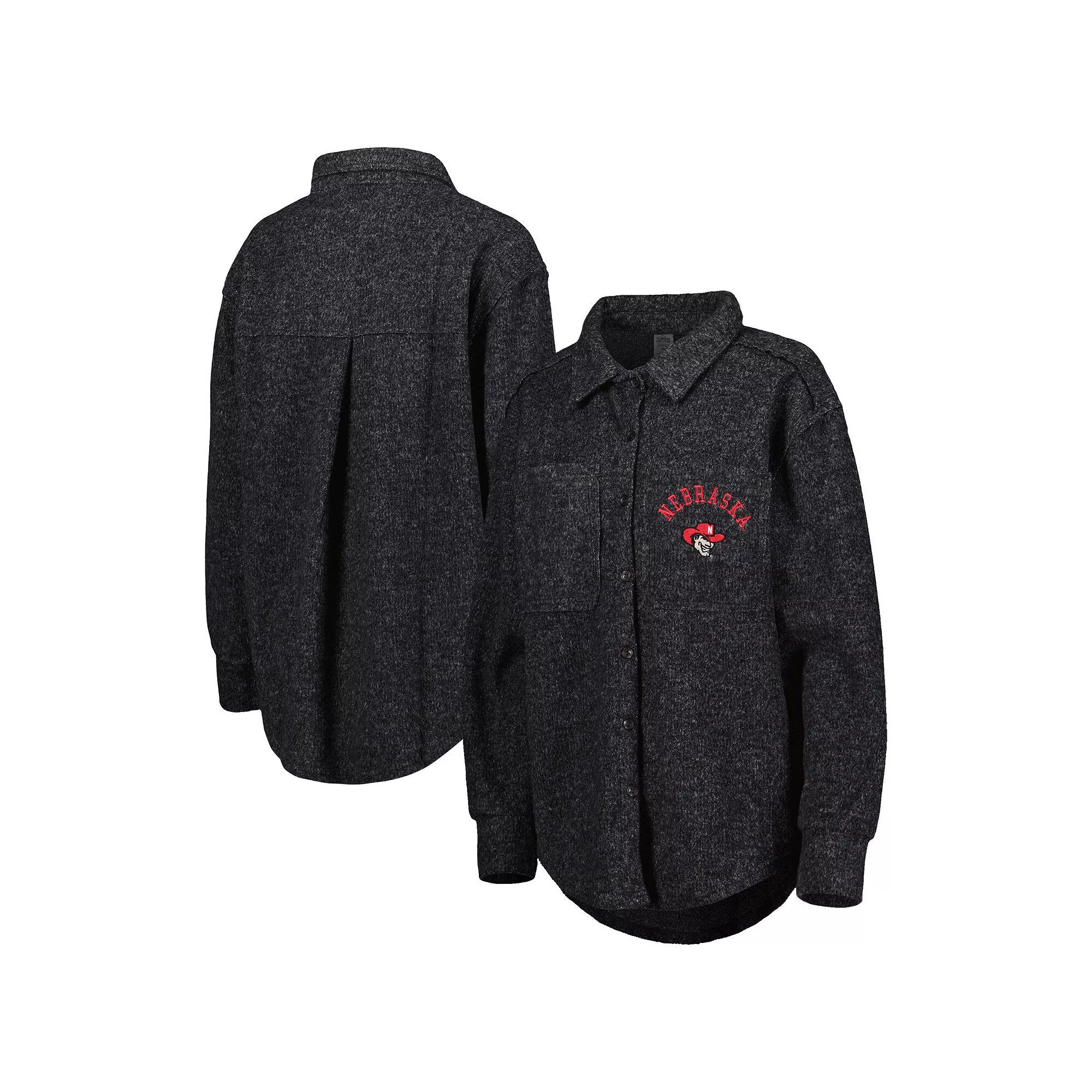 Women's Gameday Couture Black Nebraska Huskers Switch It Up Tri-Blend Button-Up Shacket, Size: Medium Product Image