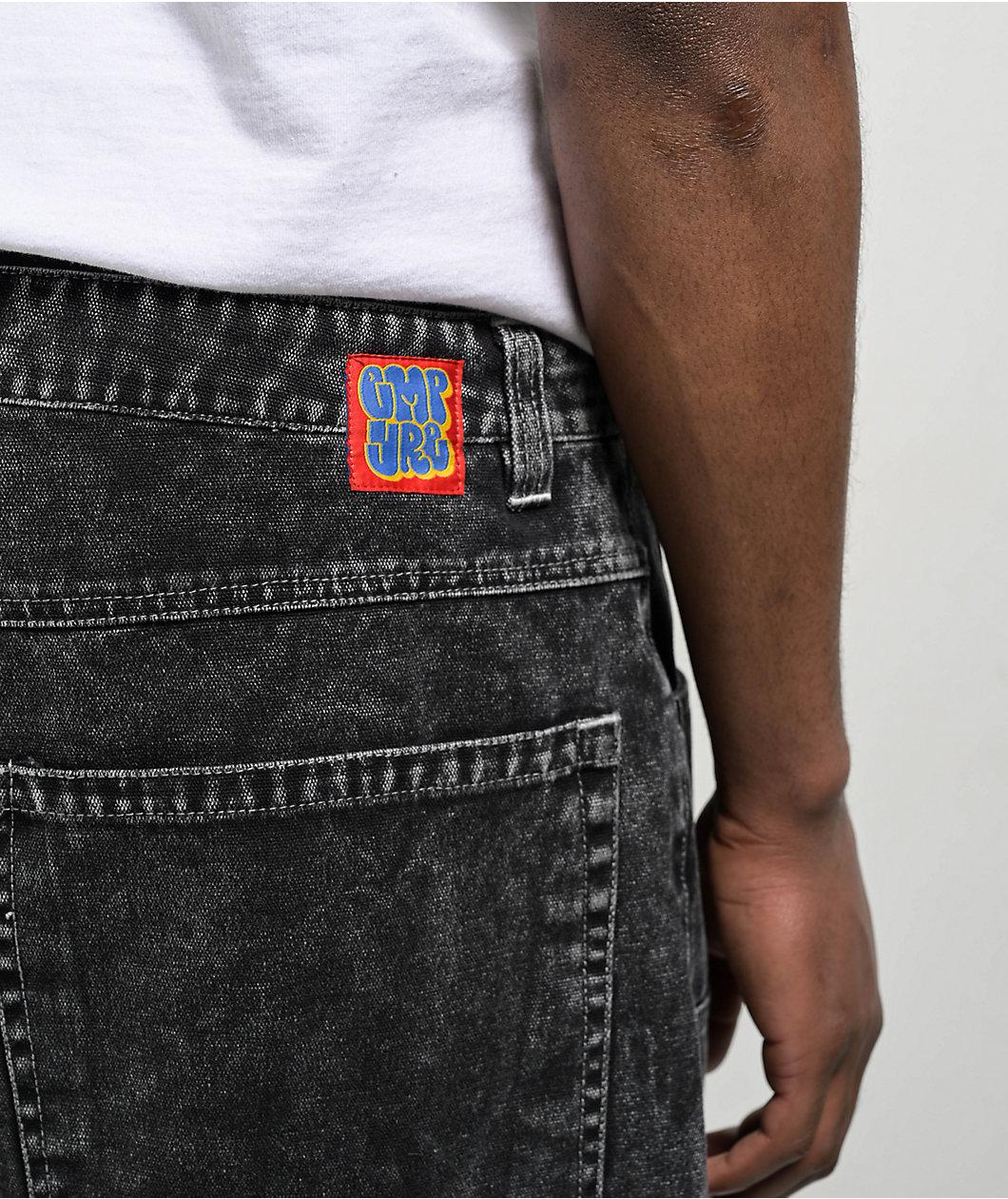 Empyre Double Knee Black Wash Ultra Loose Canvas Skate Pants Product Image