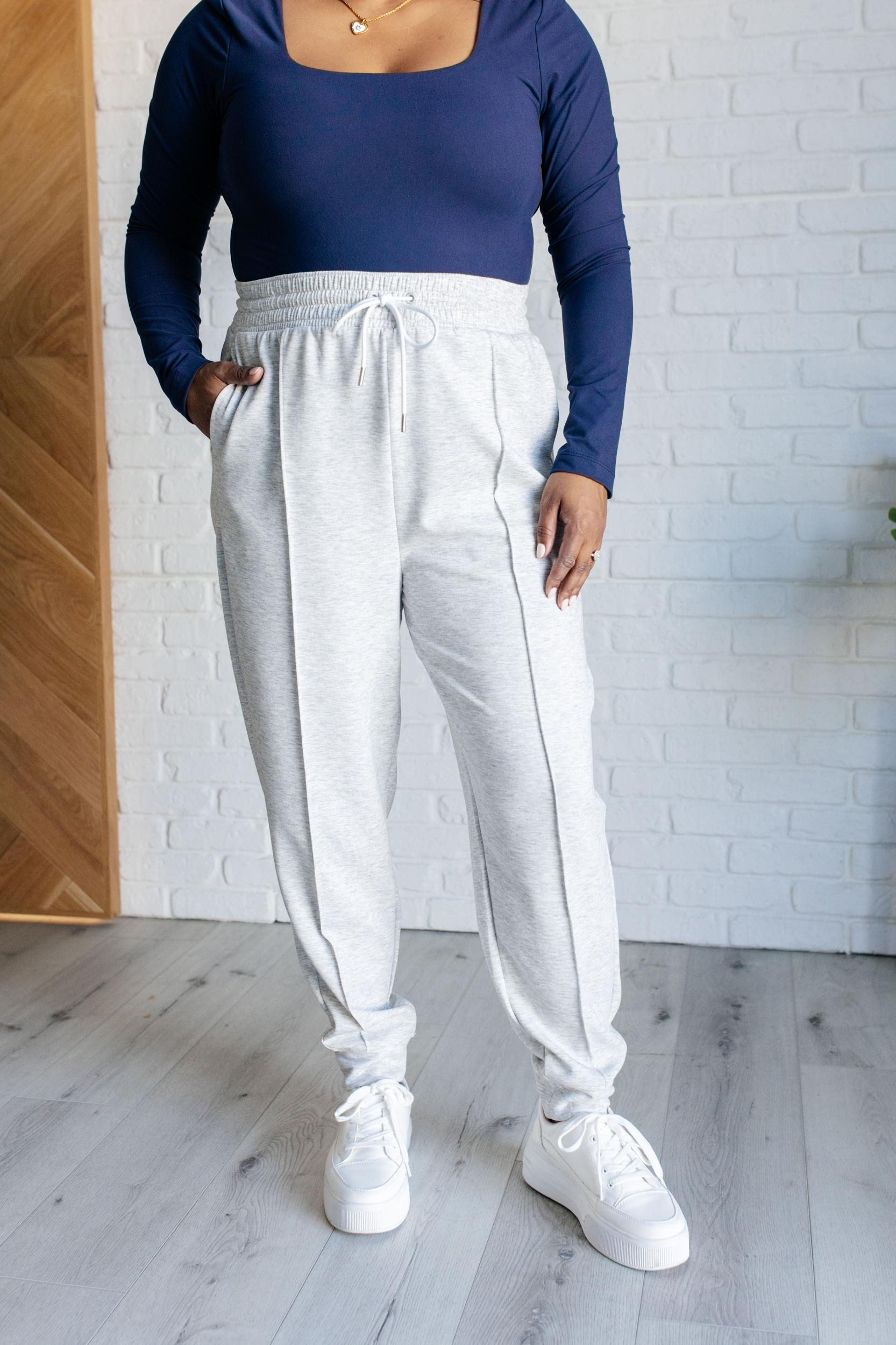 Center Seam Scuba Joggers in Heather Grey (Online Exclusive) Product Image