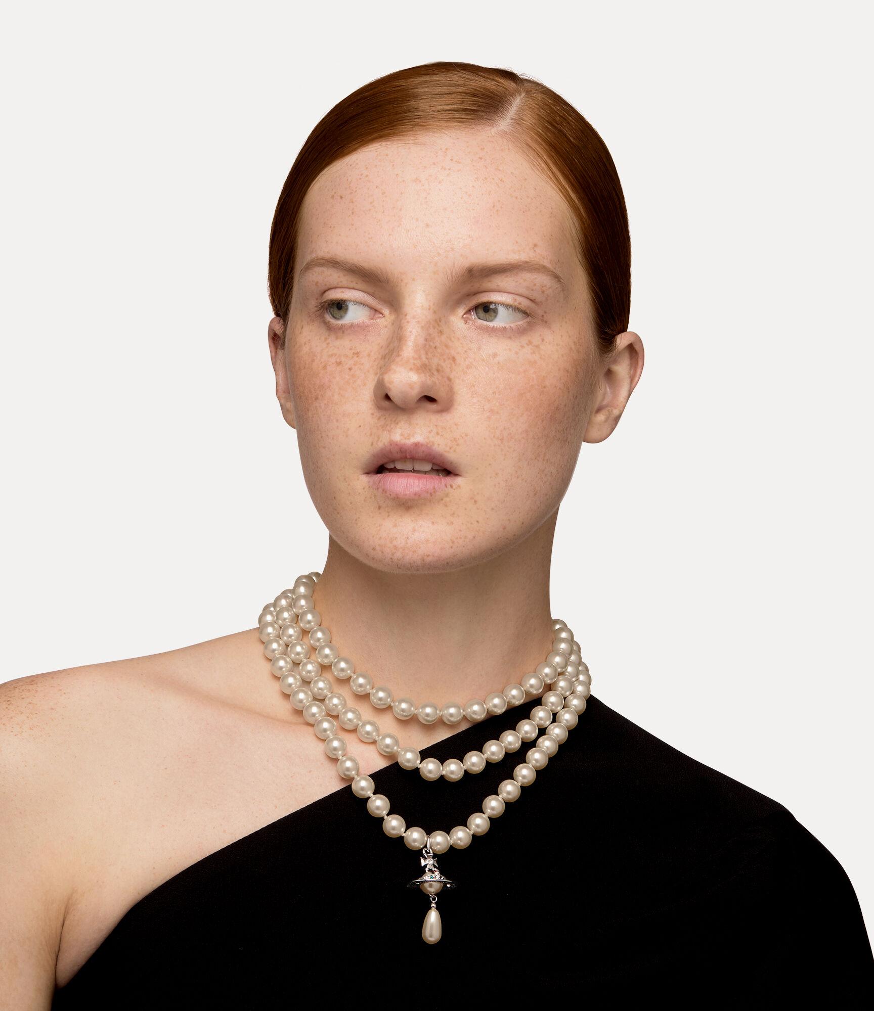Three Row Pearl Drop Choker Product Image