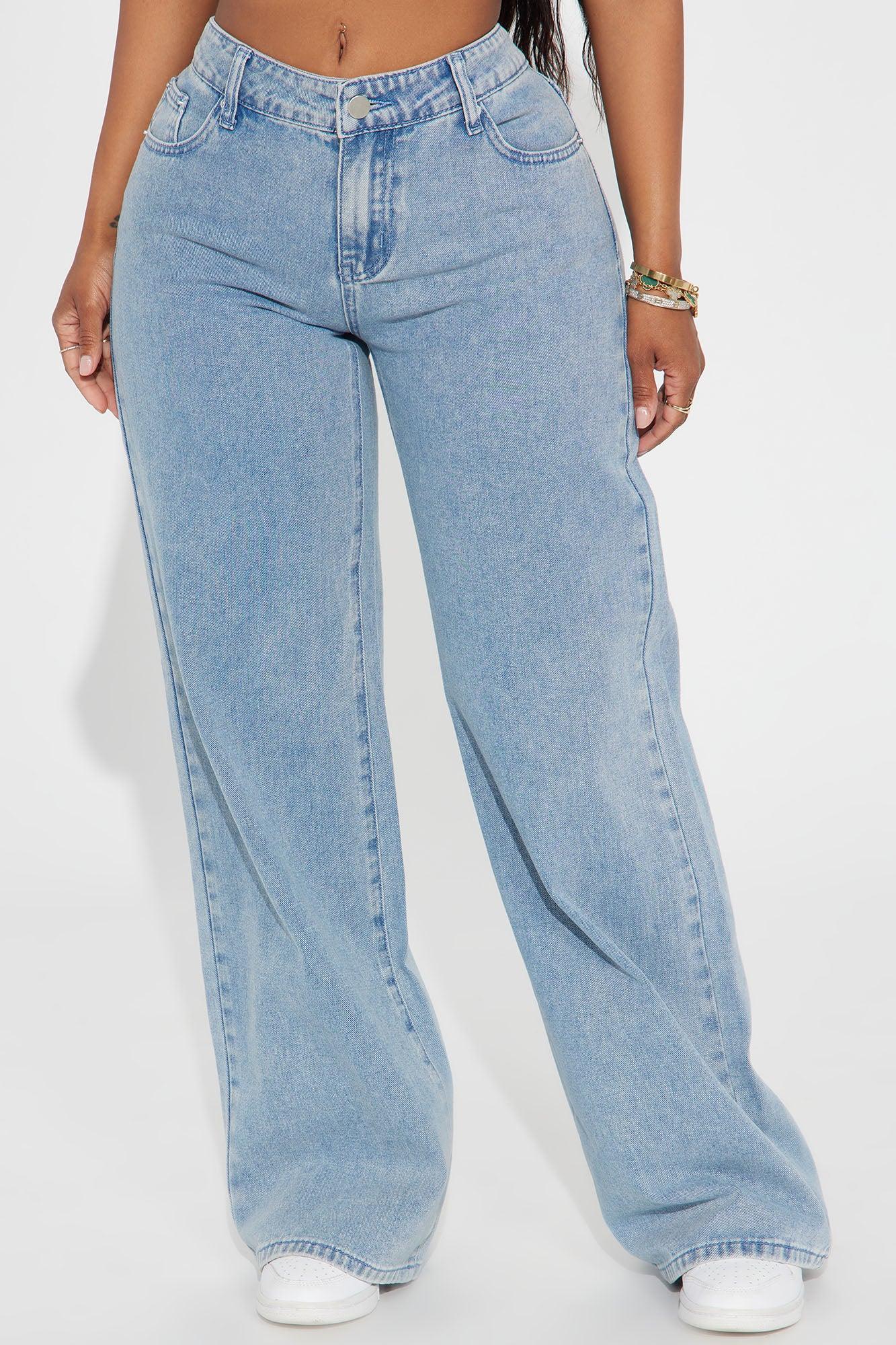 Taking A Bow Embroidered Baggy Jeans - Light Wash Product Image