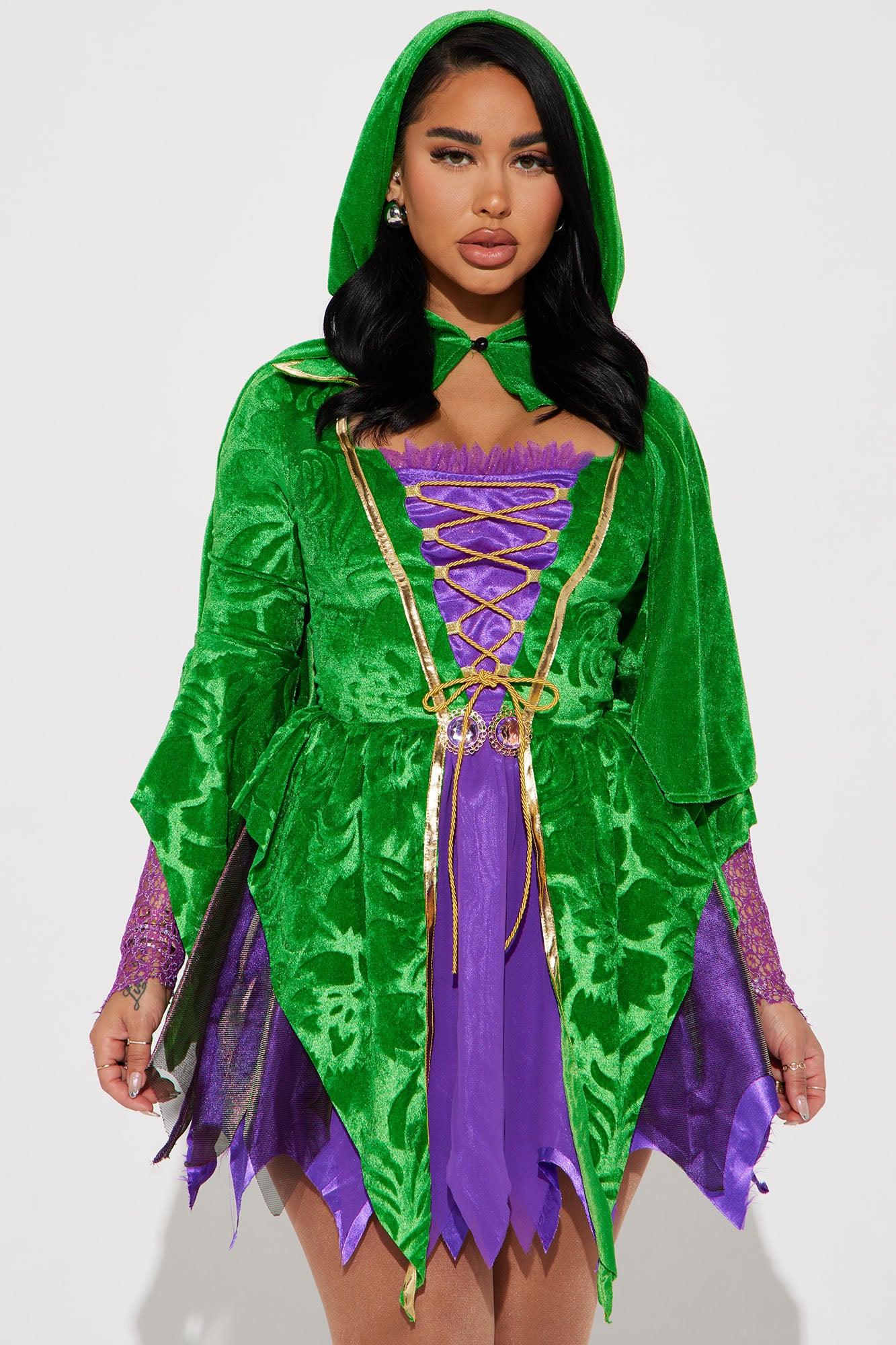 Saucy Witch 2 Piece Costume Set - Purple/Green Product Image