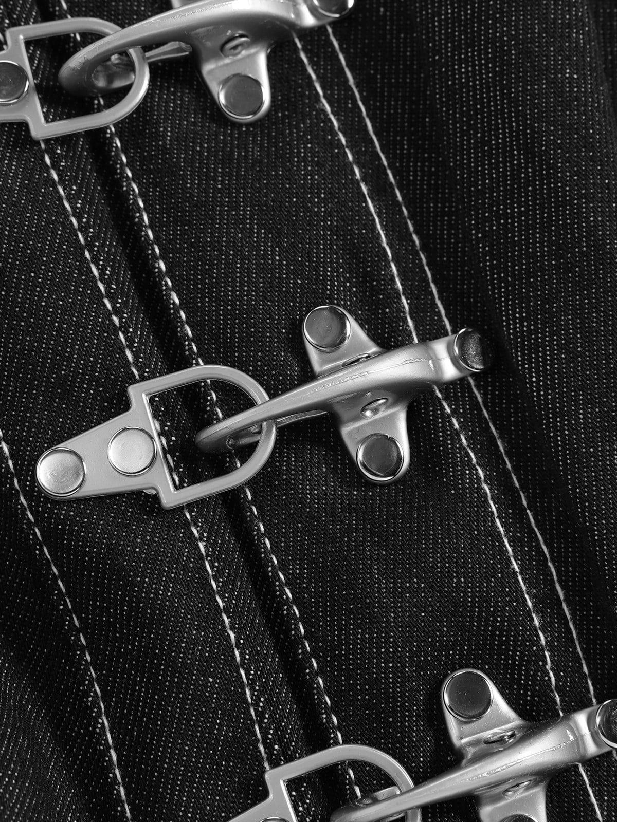 Aelfric Eden Metal Button Raw Baggy Barrel Jeans Product Image