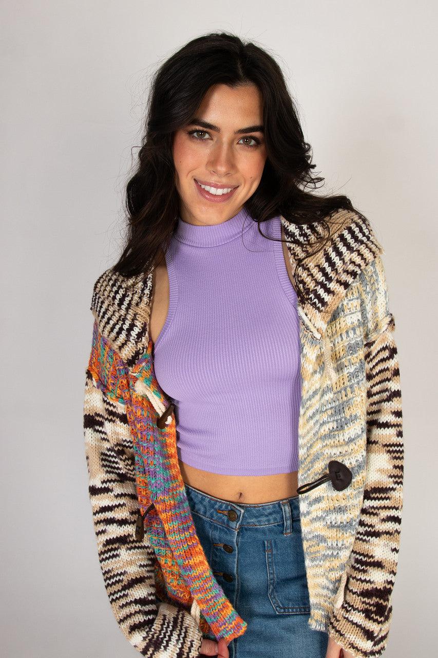 Multi Knit Space Dye Toggle Cardigan Product Image