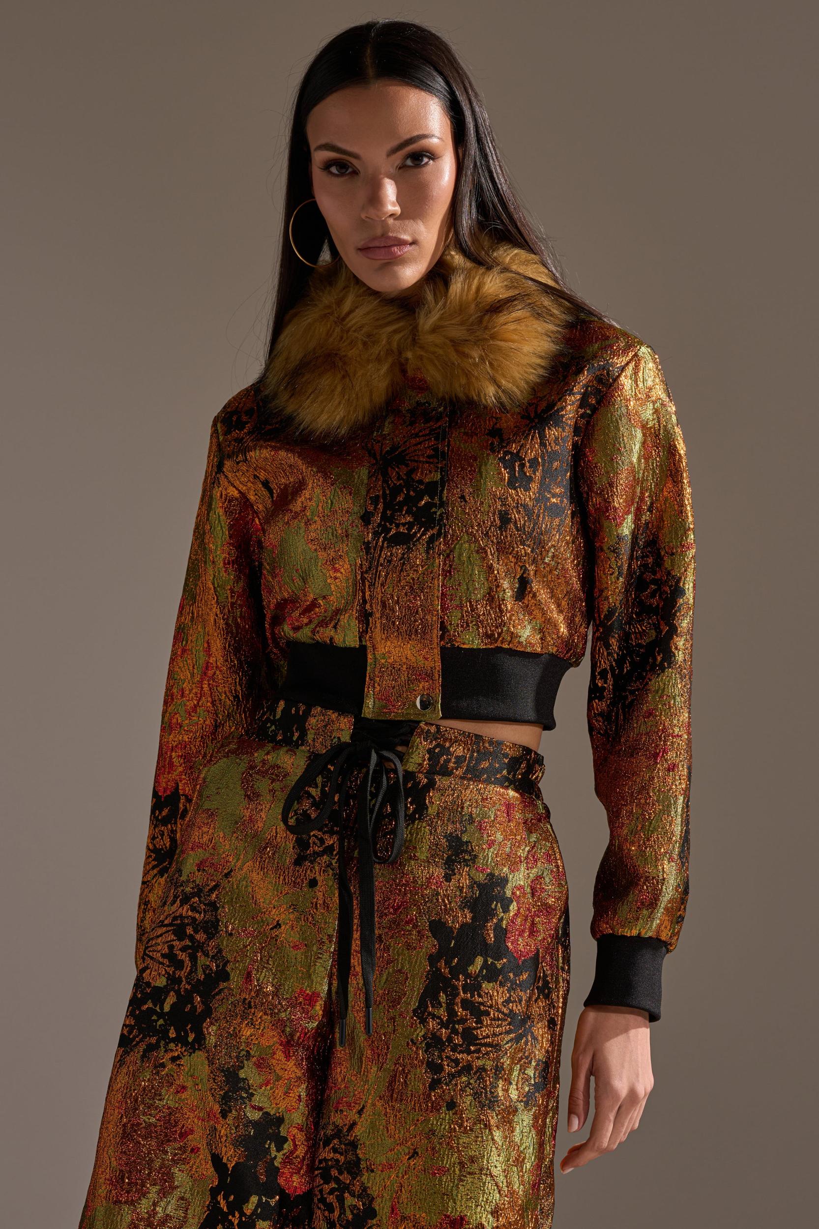 TWIN FLAME BROCADE BOMBER Product Image
