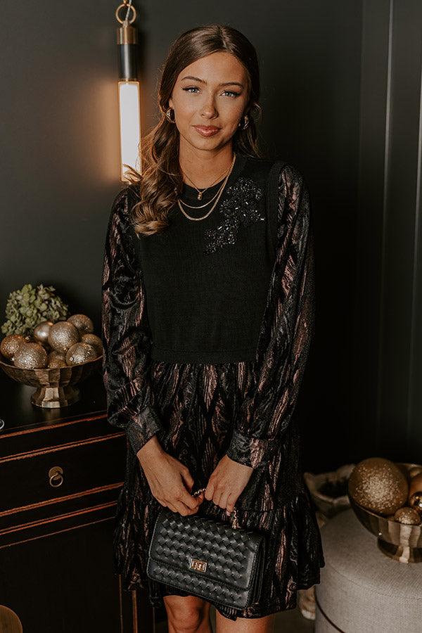 More Vino Please Velvet Mini Dress Product Image