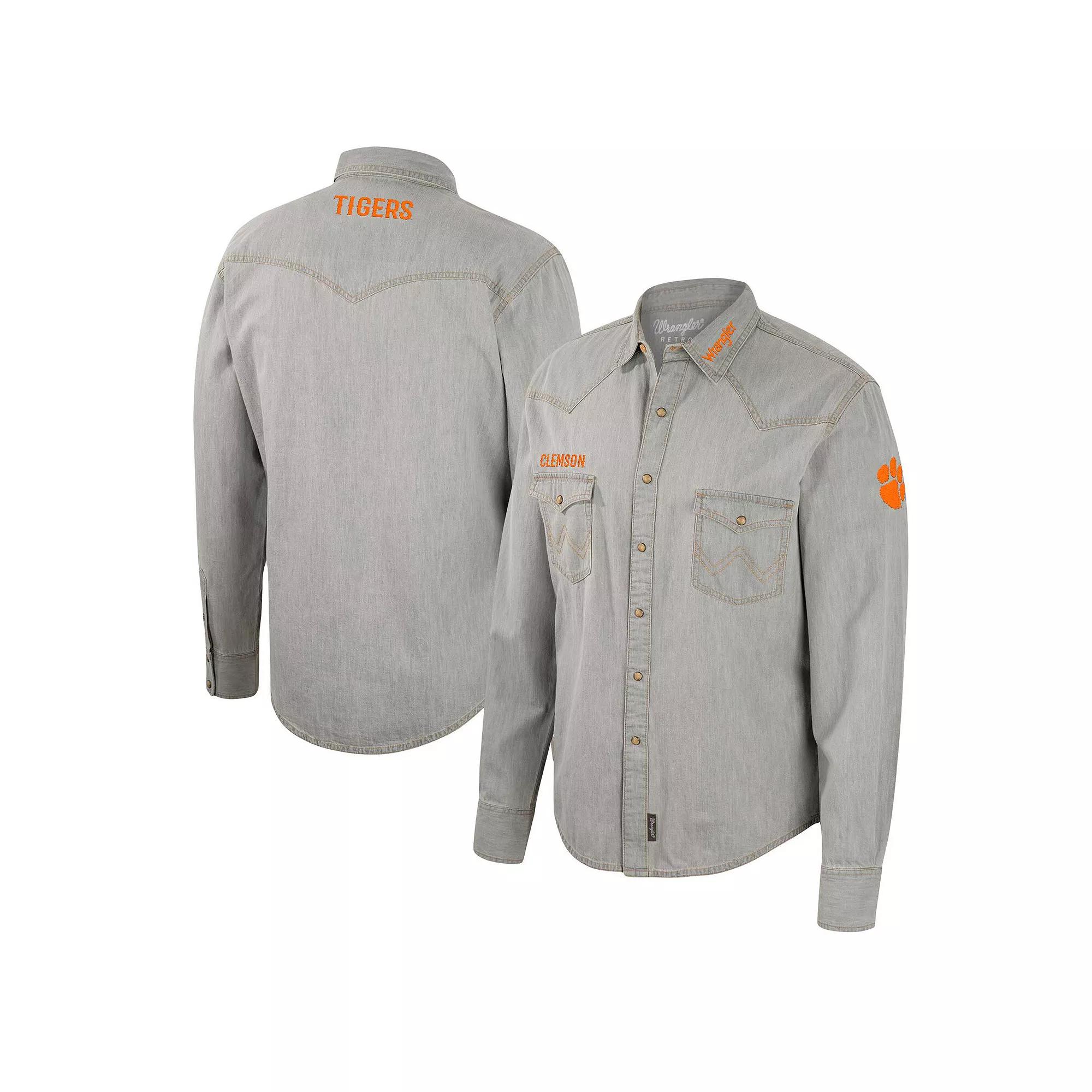 Men's Colosseum x Wrangler Gray Florida Gators Cowboy Cut Western Full-Snap Long Sleeve Shirt, Size: XL, Grey Product Image