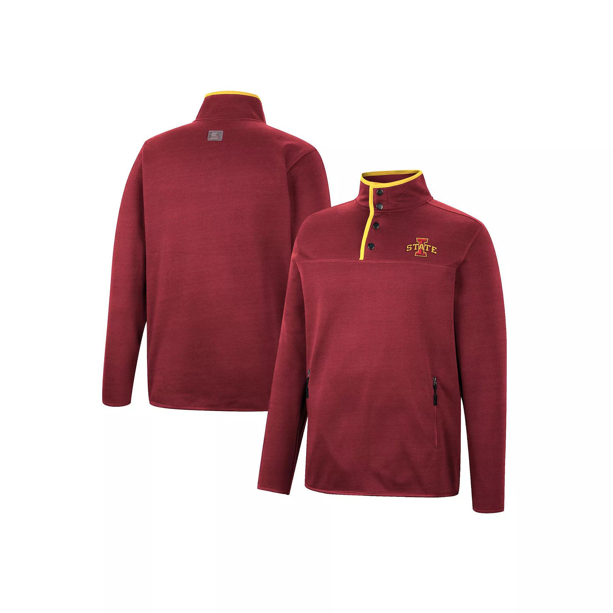 Men's Colosseum Cardinal Iowa State Cyclones Rebound Quarter-Snap Jacket,  Product Image