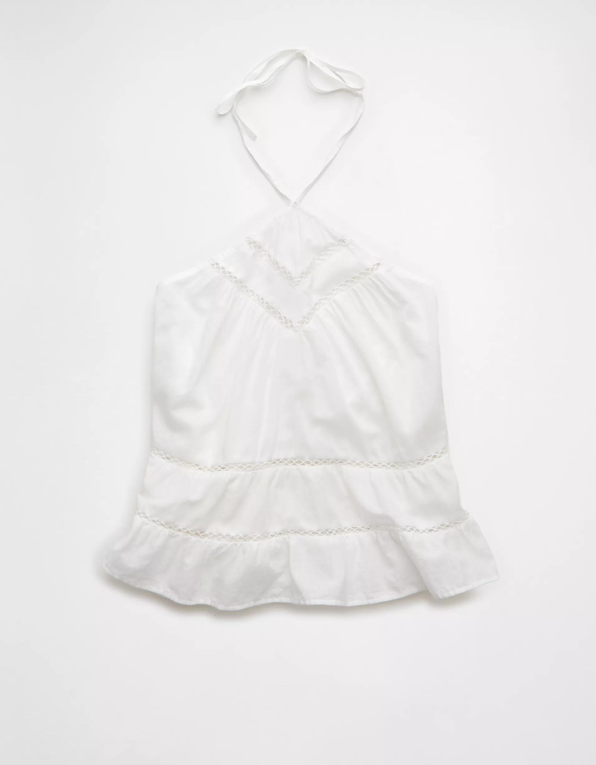 AE Y-Neck Lacy Halter Top Product Image