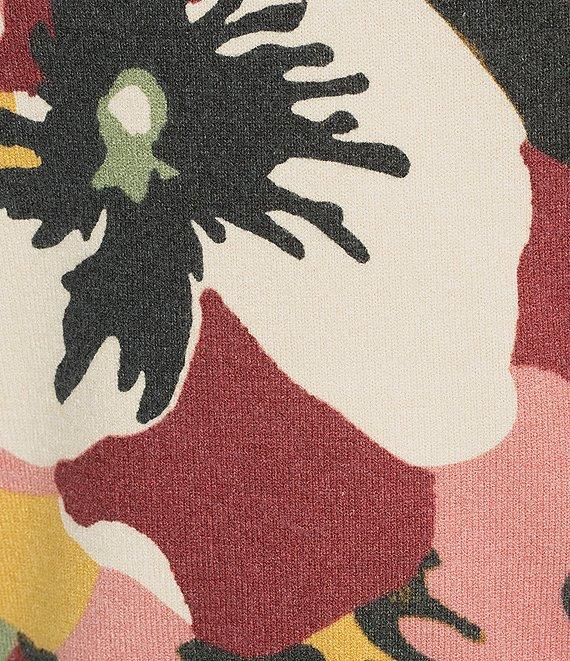 Charlie B. Floral Print Crew Neck Long Sleeve Sweater Product Image