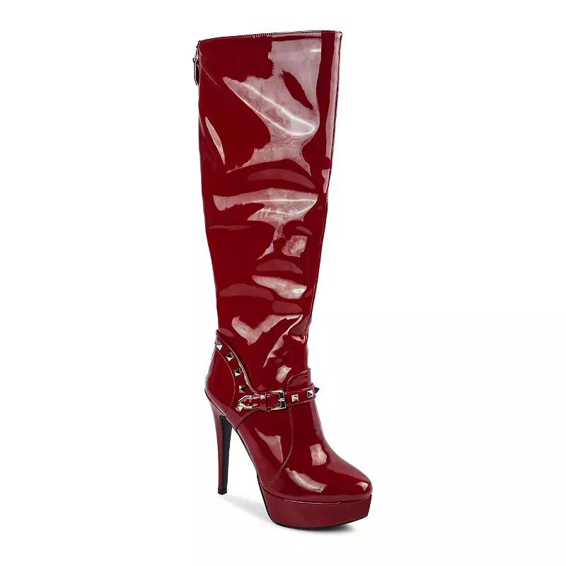 London Rag patent Stiletto Women's Knee-High Boots,  Product Image