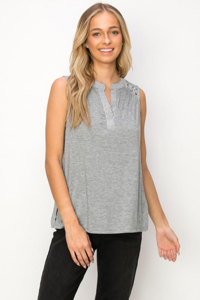 Manderin Collar Top Product Image